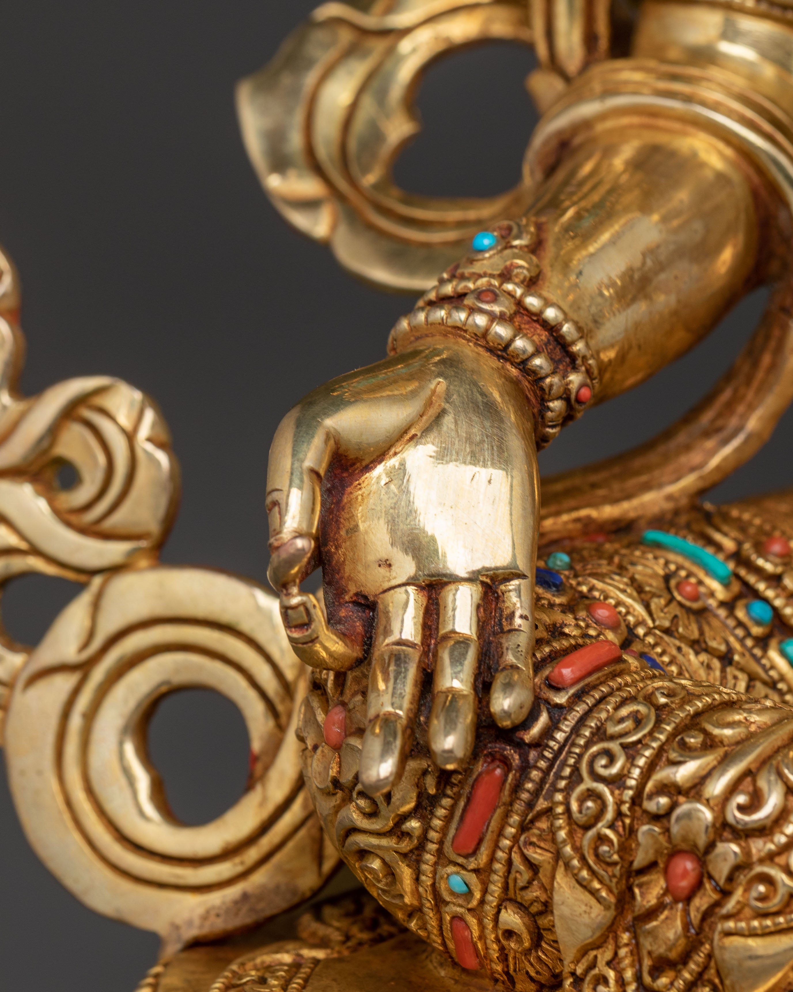 Green Tara Serenity Statue | 24K Gold Gilded