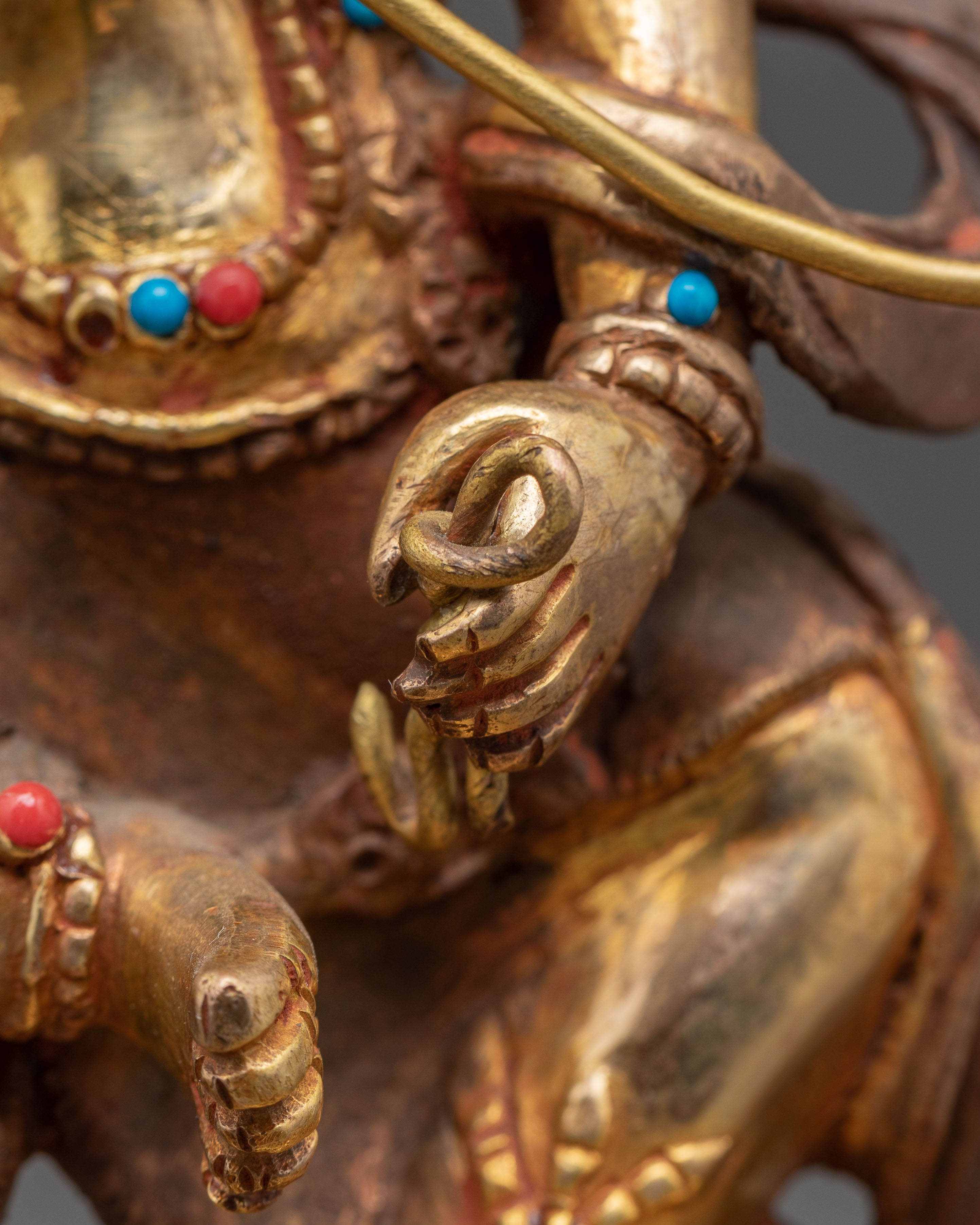 Handmade Kurukulla Golden Statue | Tantric Goddess of Attraction