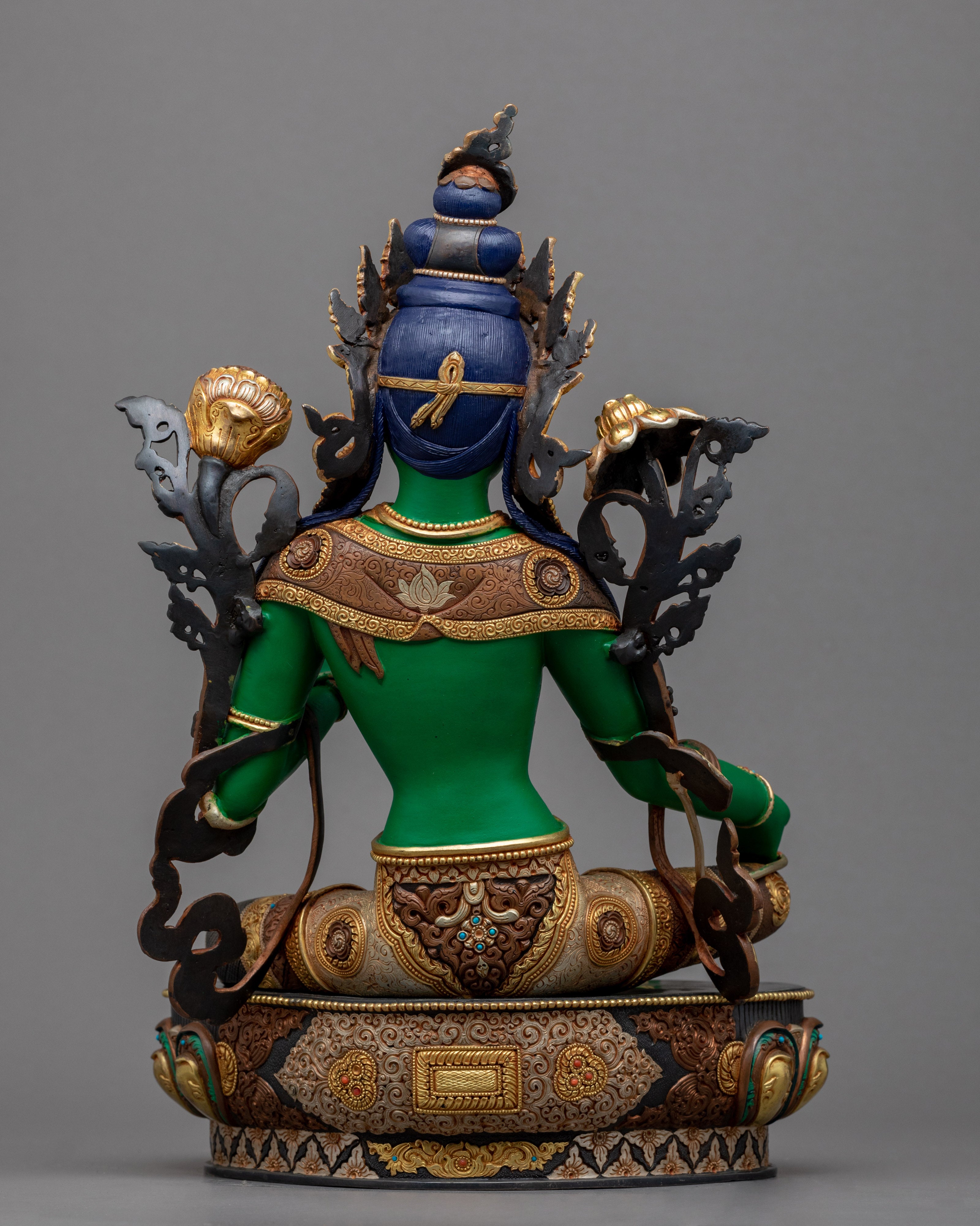 Noble Tara Sculpture | Traditionally Hand-Carved Green Tara Statue - Termatree
