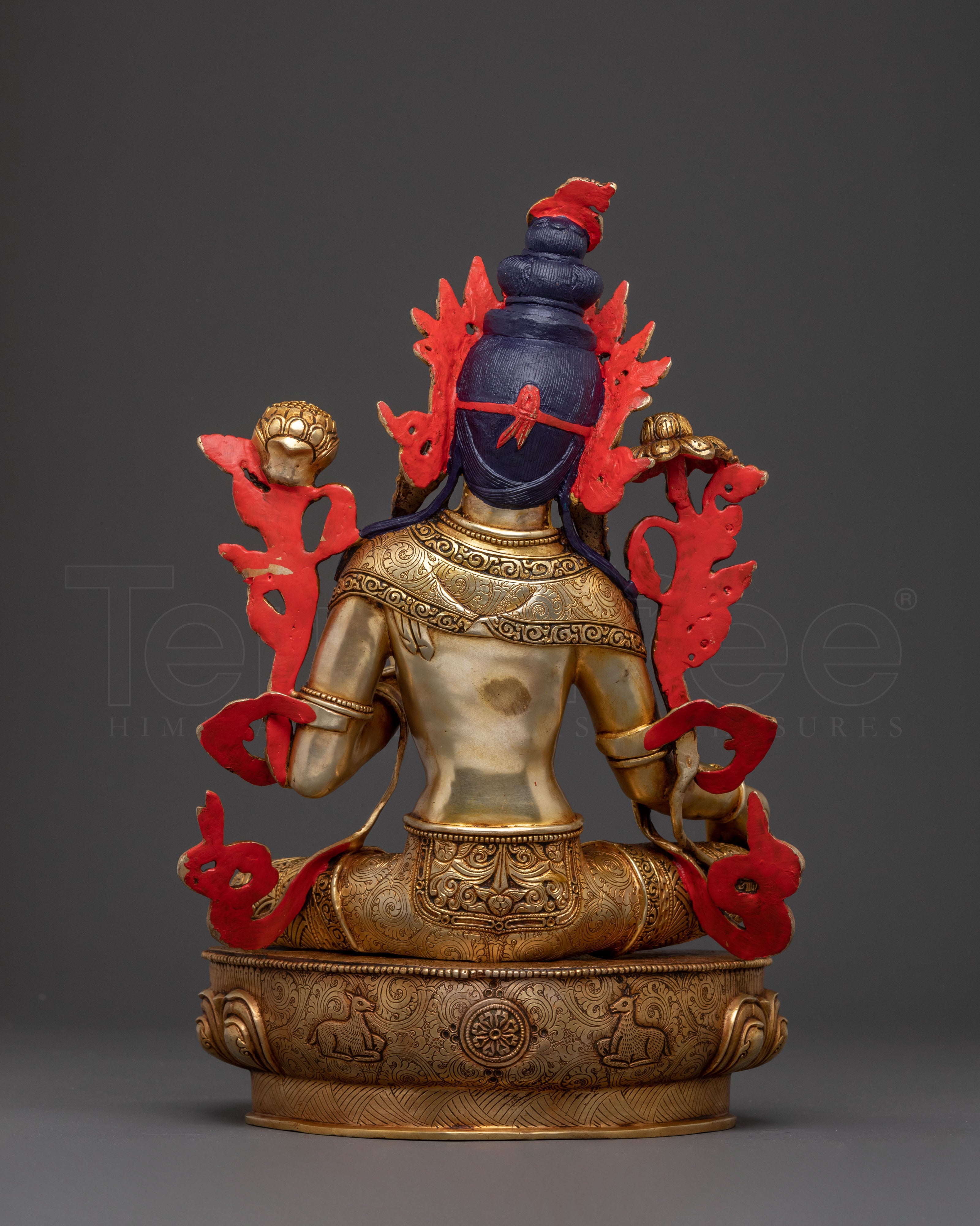 Compassionate Healing Green Tara Statue | 24k Gol Gilded Art