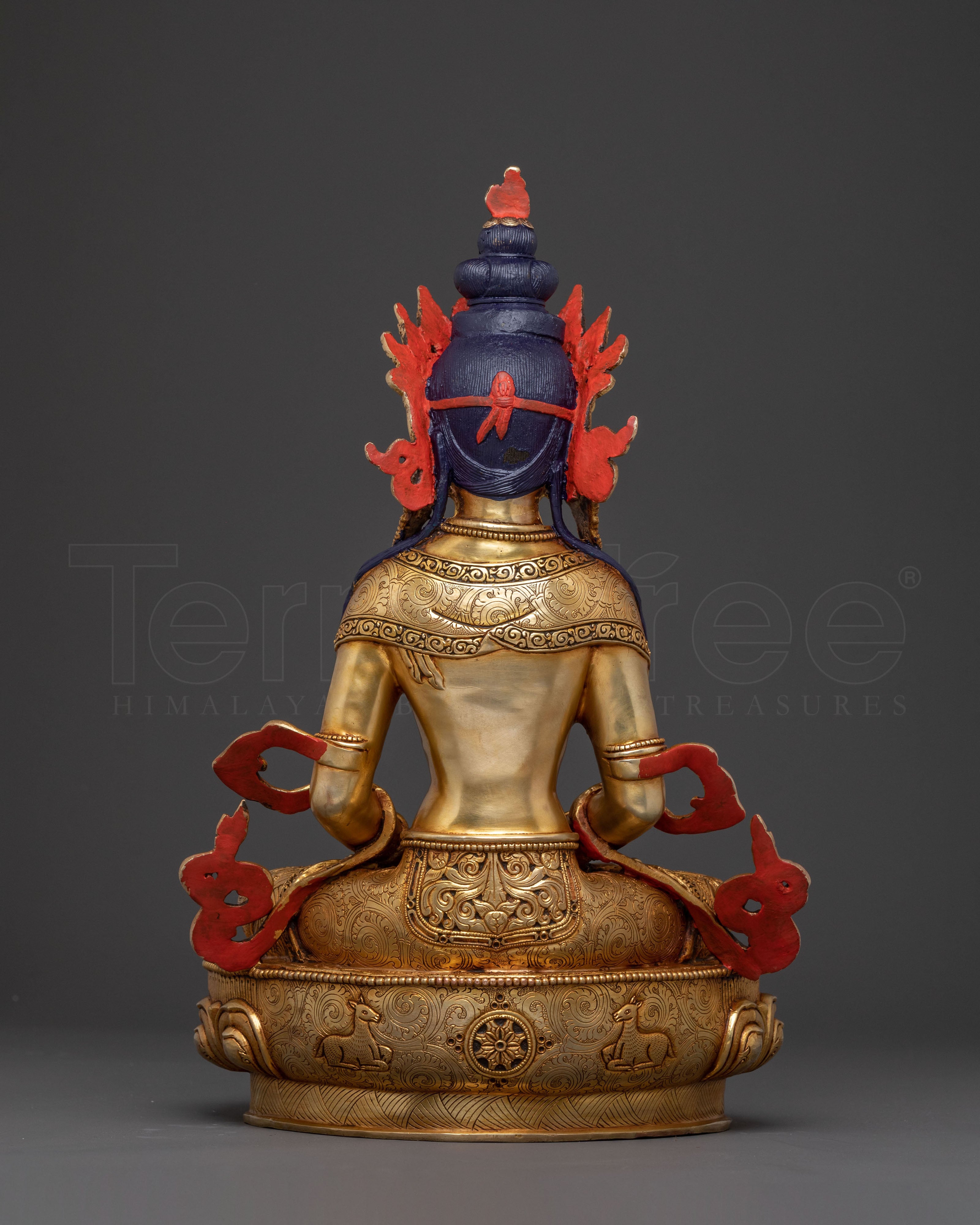 Statue of Long Life Blessing Amitayus | 24K Gold Gilded Statue