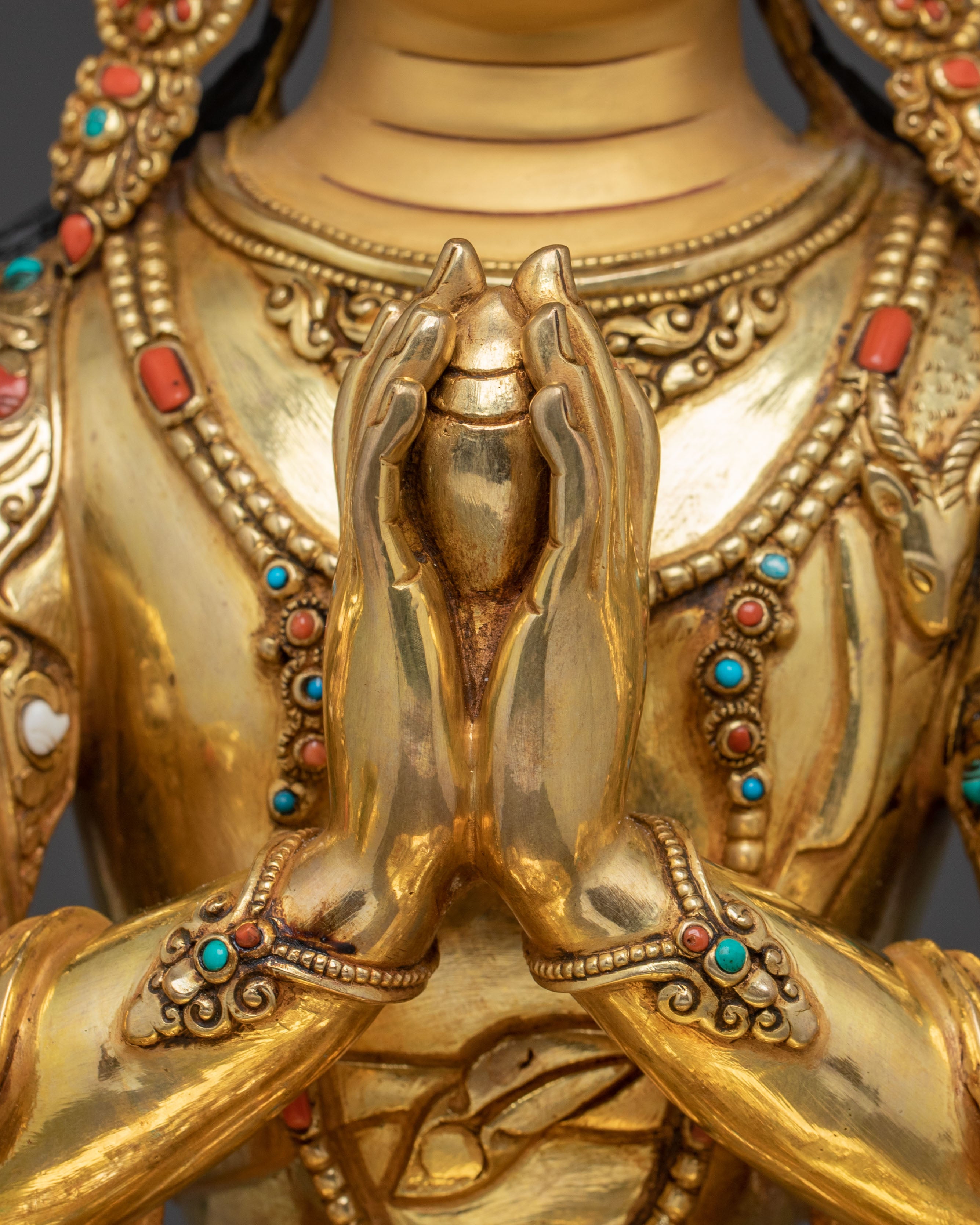 Copper Six Bodhisattva Statue Set – Hand-Gilded Art