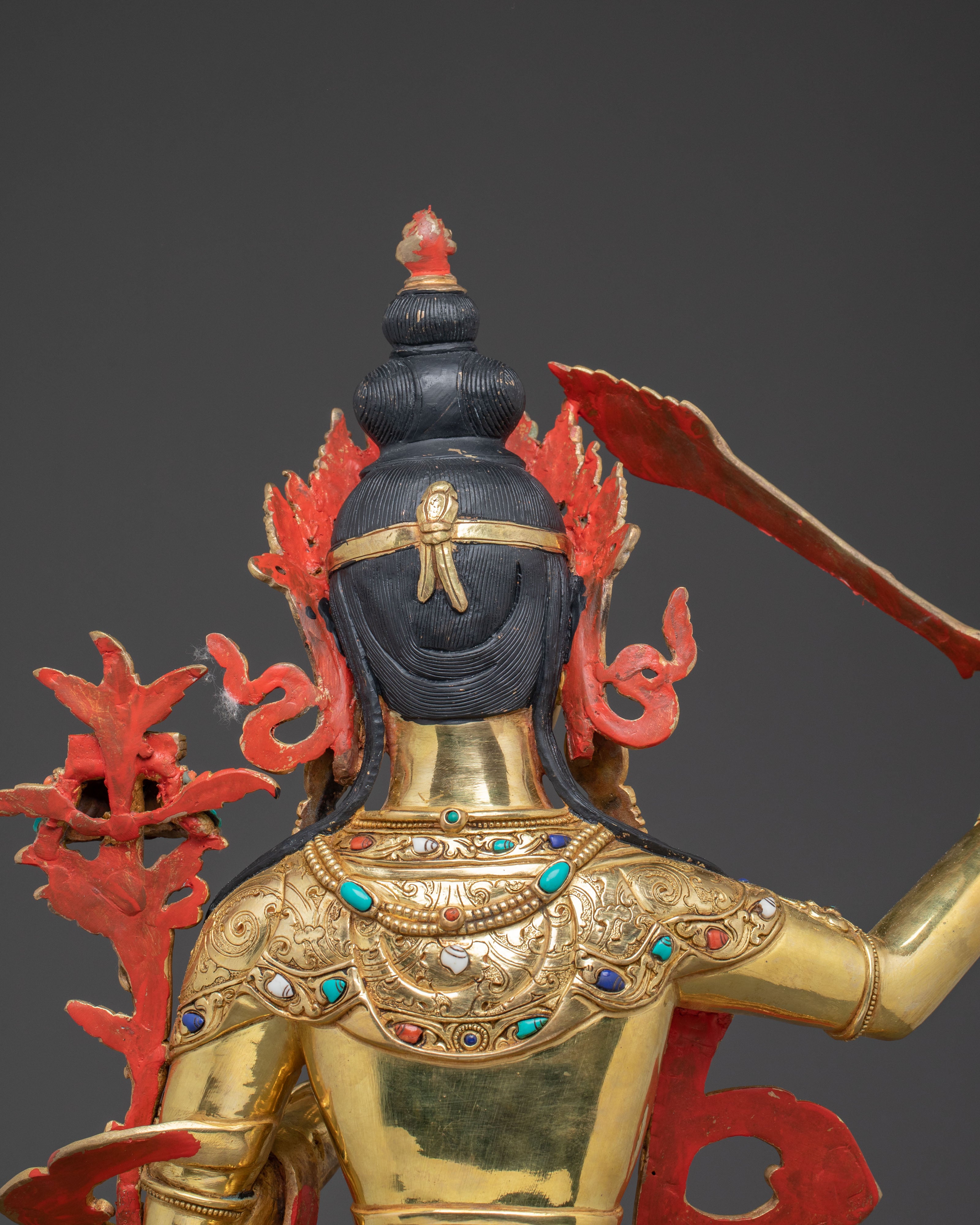 Manjushri Golden Statue: Meditational Decor