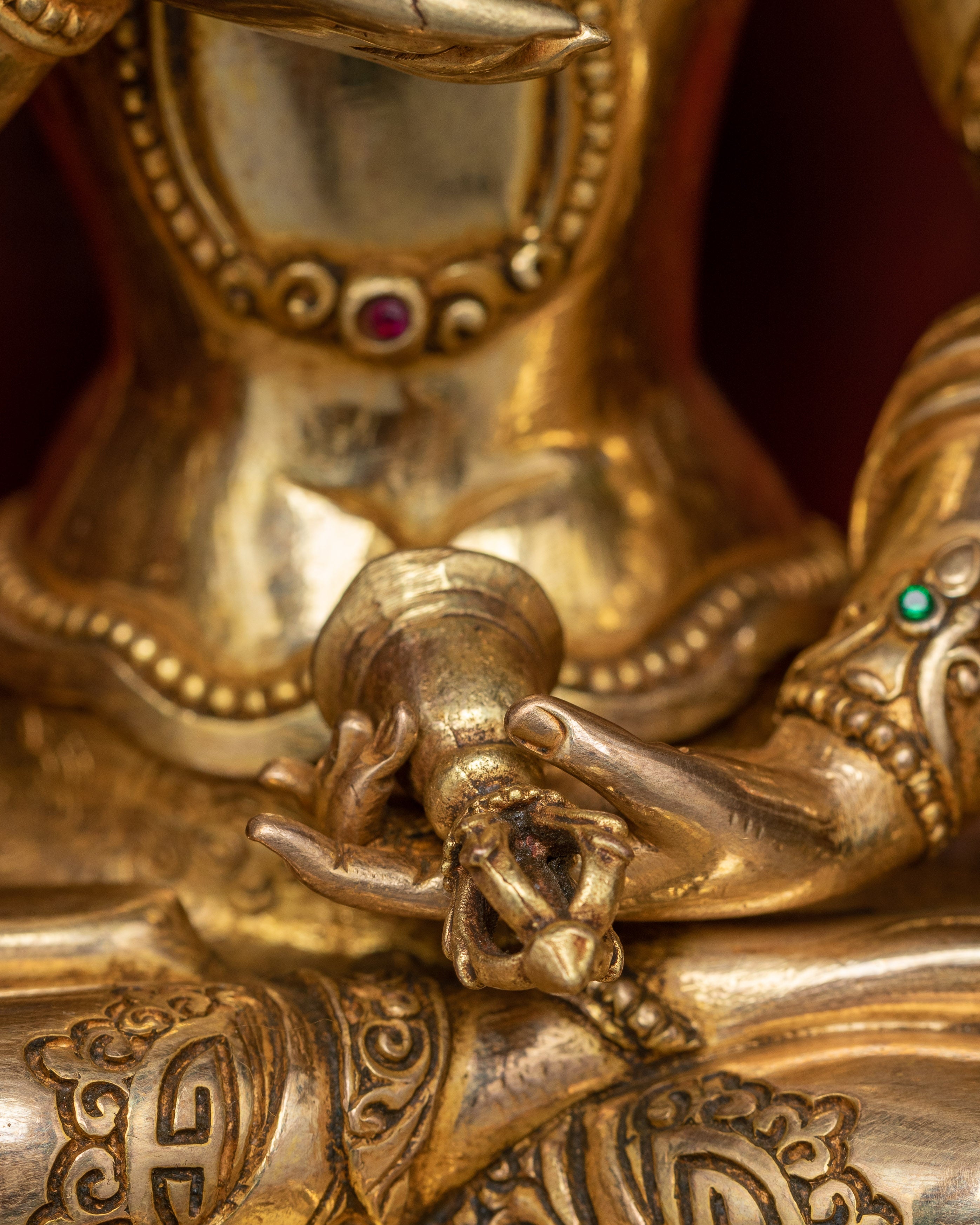 Spiritual Statue of Vajrasattva in Altar Box – 24K Gold Gilded Tibetan Purification Deity