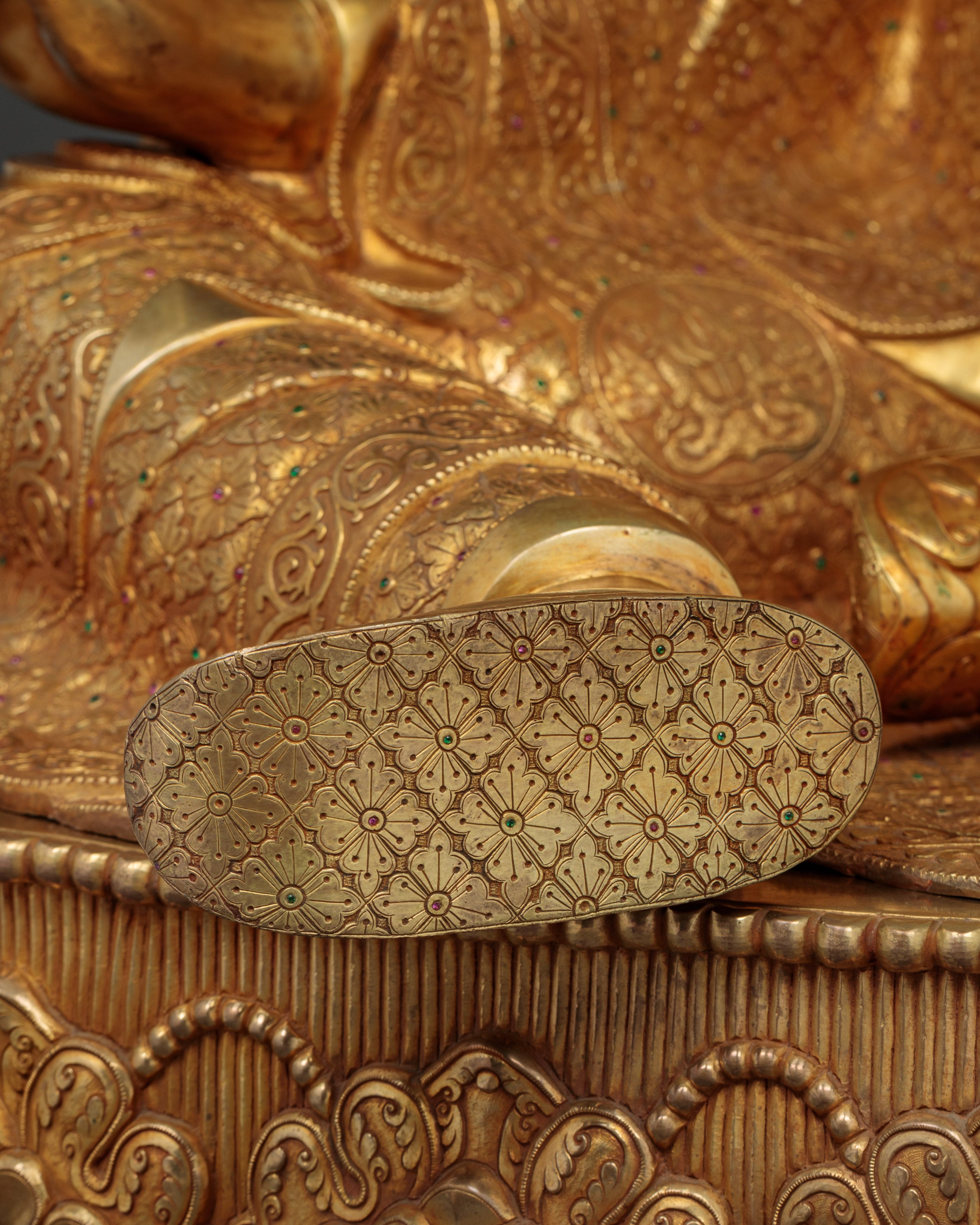 Guru Rinpoche Spiritual Copper Sculpture - A Majestic Handcrafted Masterpiece