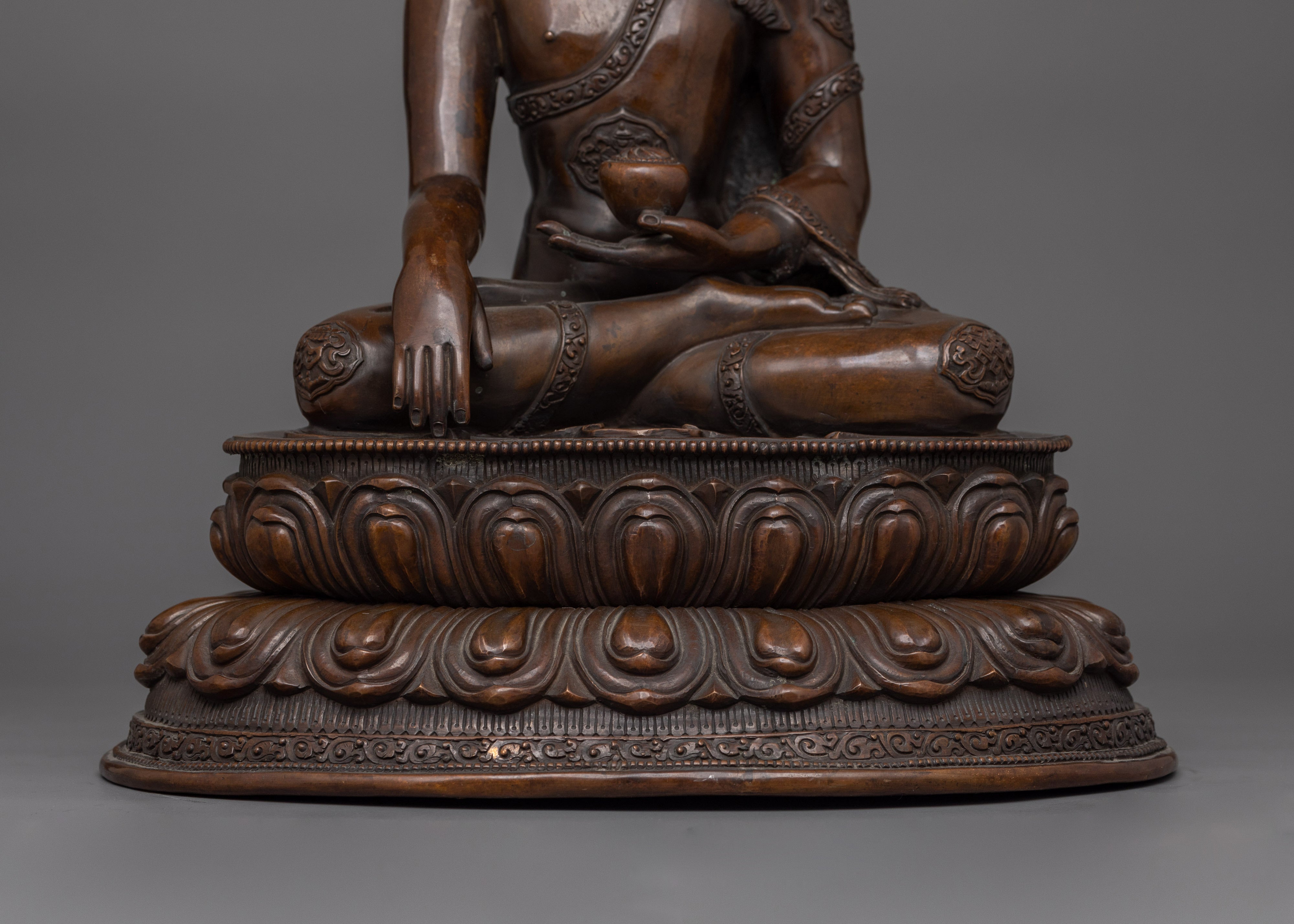 Handcrafted Three Buddha Sculpture Set | Medicine, Amitabha, and Shakyamuni Statues