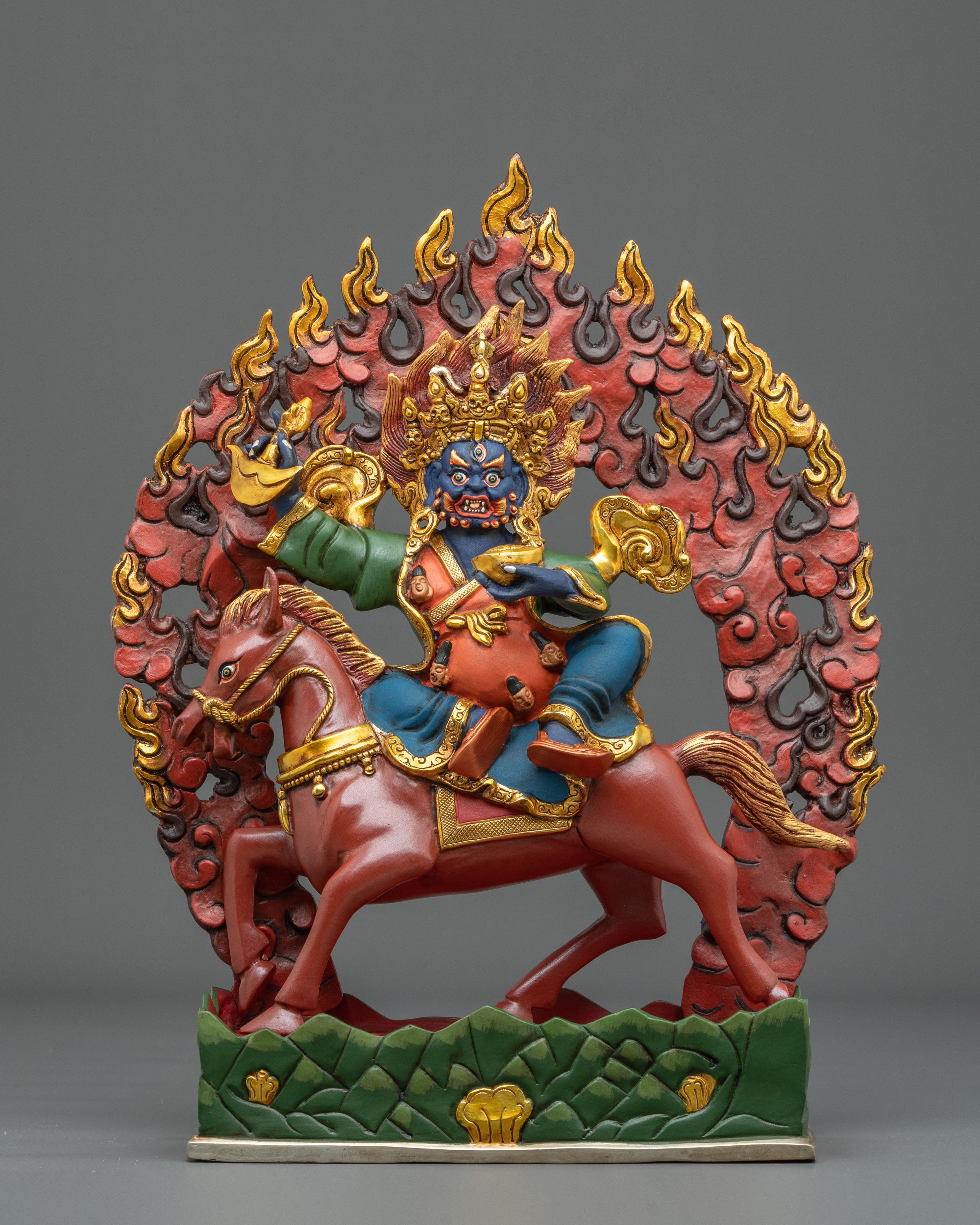 Shanglon on Horse Copper Statue
