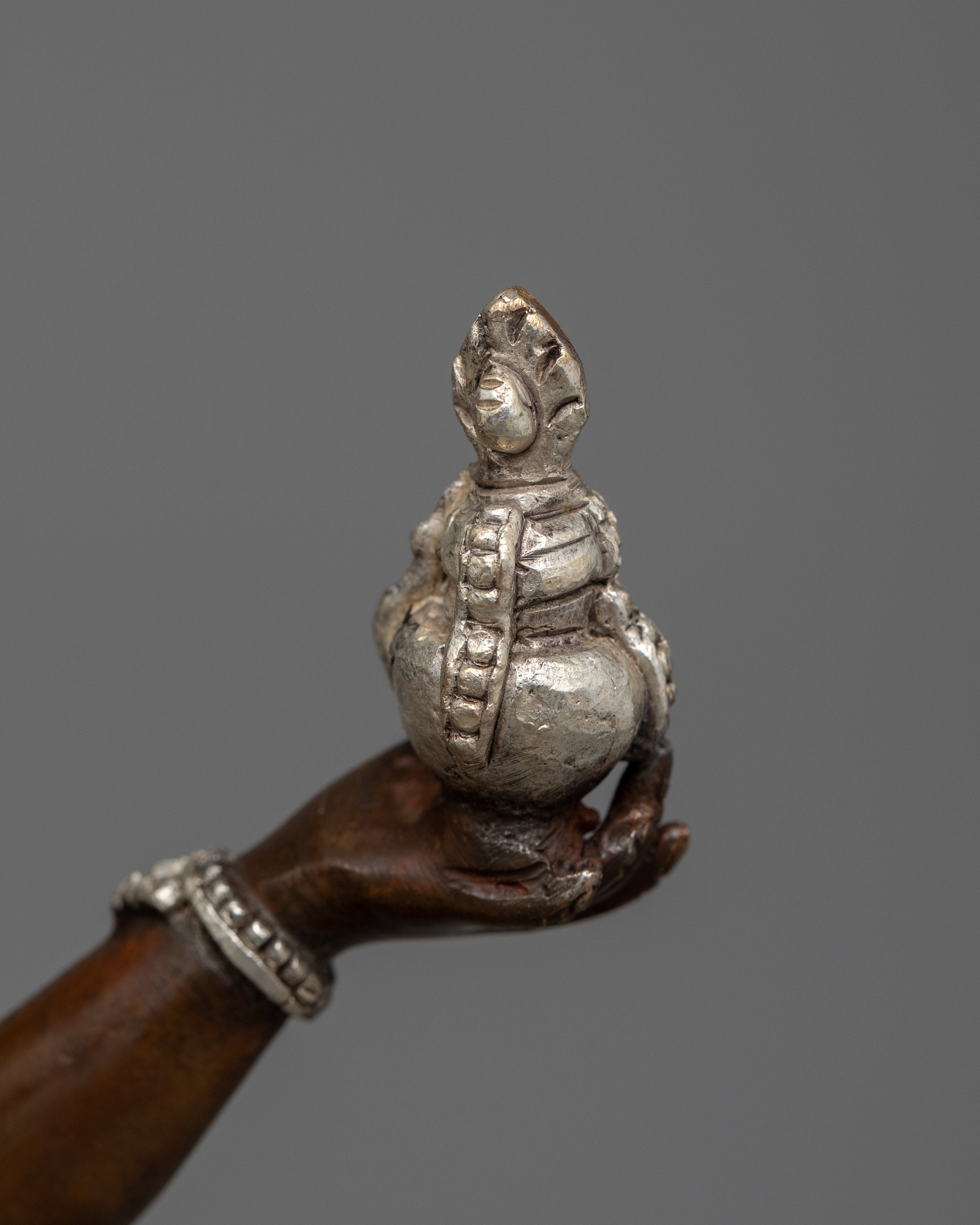 Mandarava The Enlightened Female Guru Deity Figurine | Oxidized Copper and Silver-Plated Sculpture