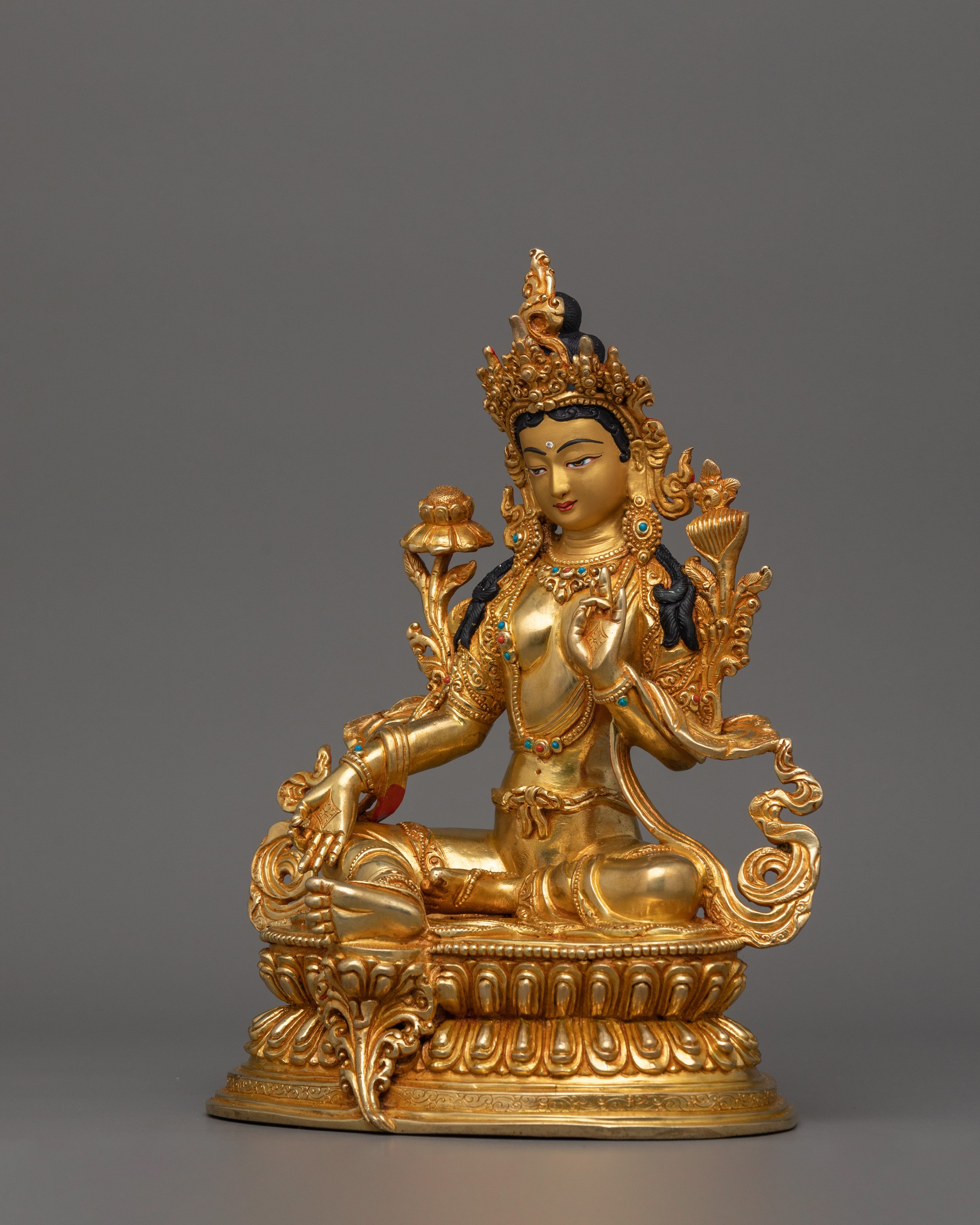 Beautiful Female Deity Green Tara | The Compassionate Mother