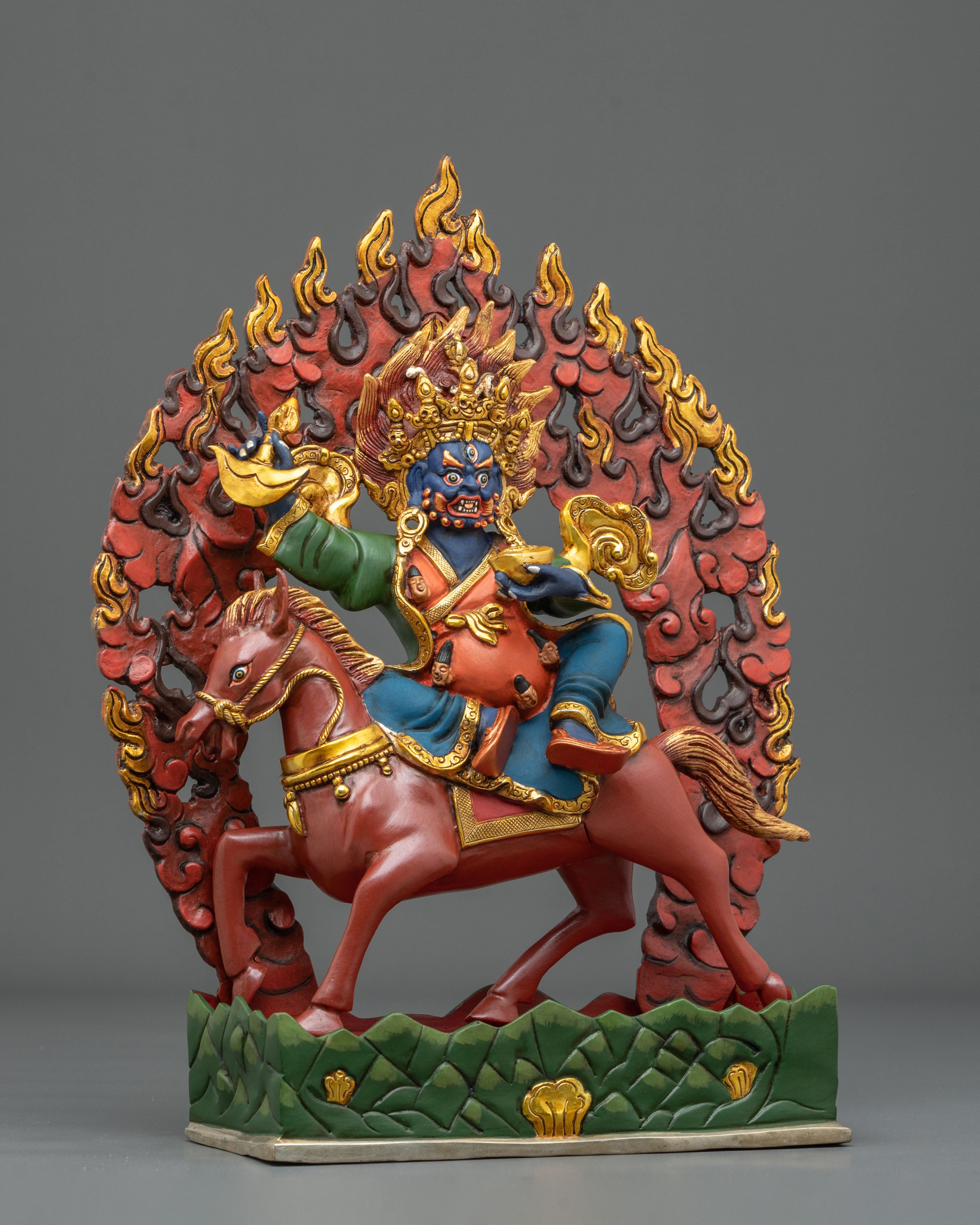 Shanglon on Horse Copper Statue: Handmade in Nepal