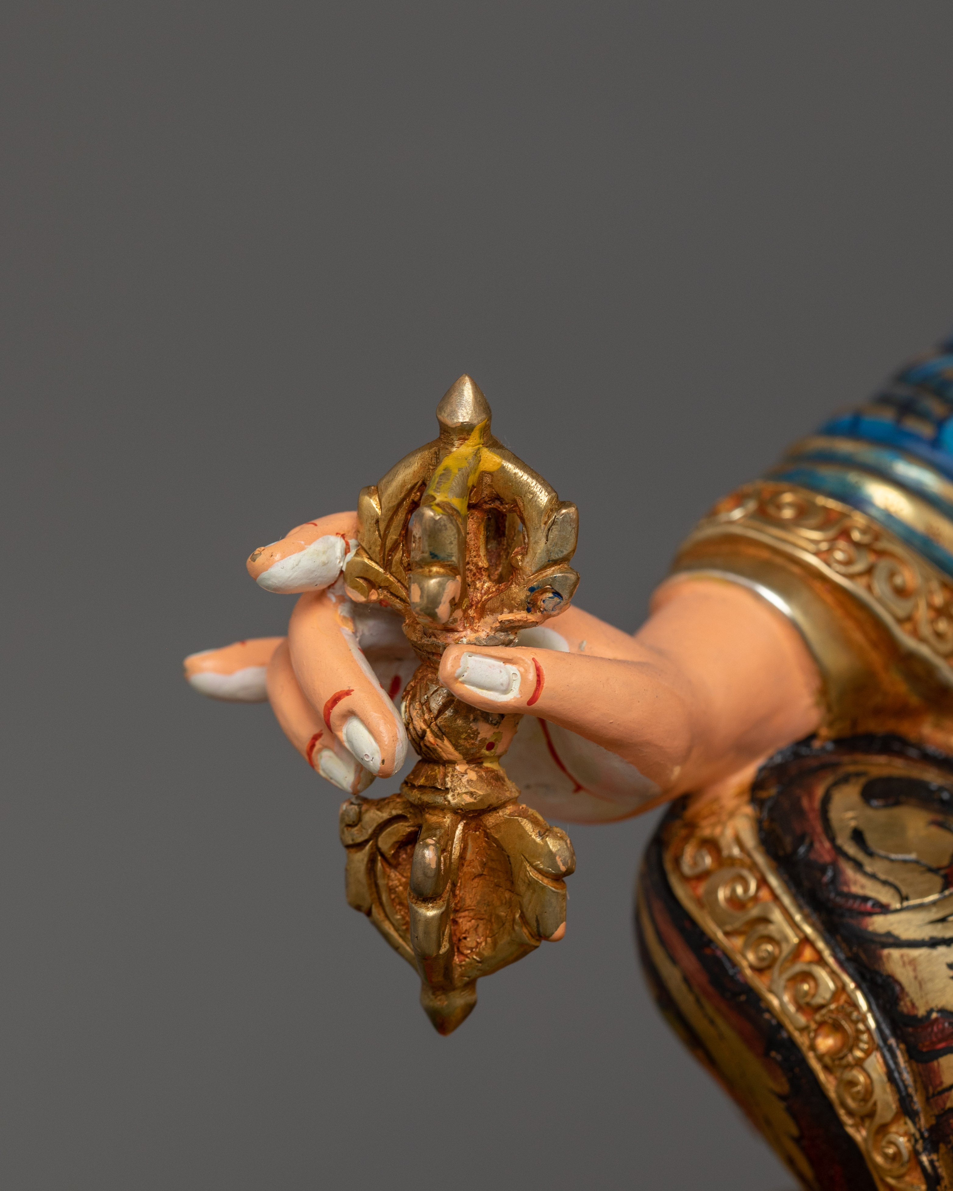 Handcrafted Statue of Guru Rinpoche | 24K Gold Gilded Sculpture