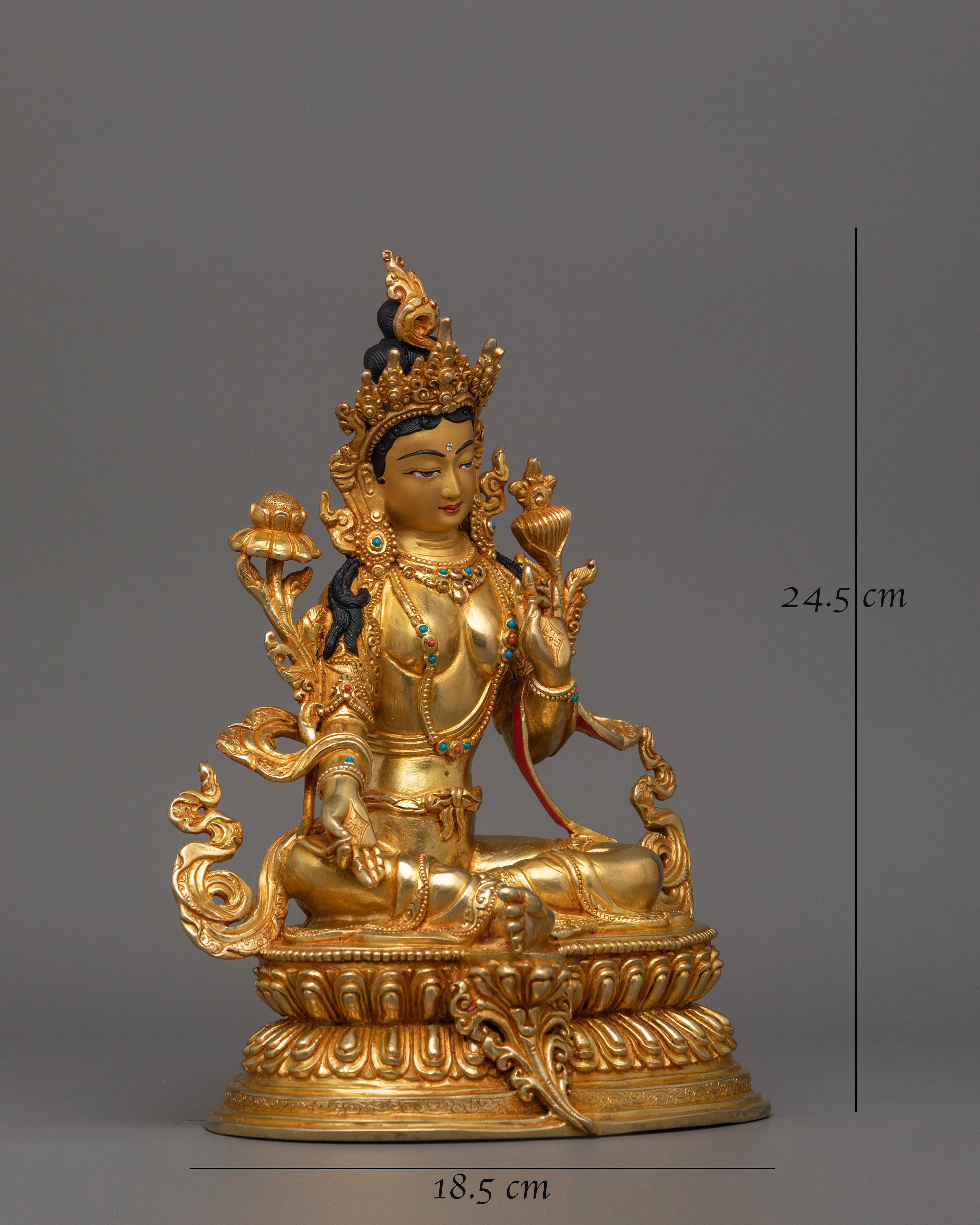 Beautiful Female Deity Green Tara