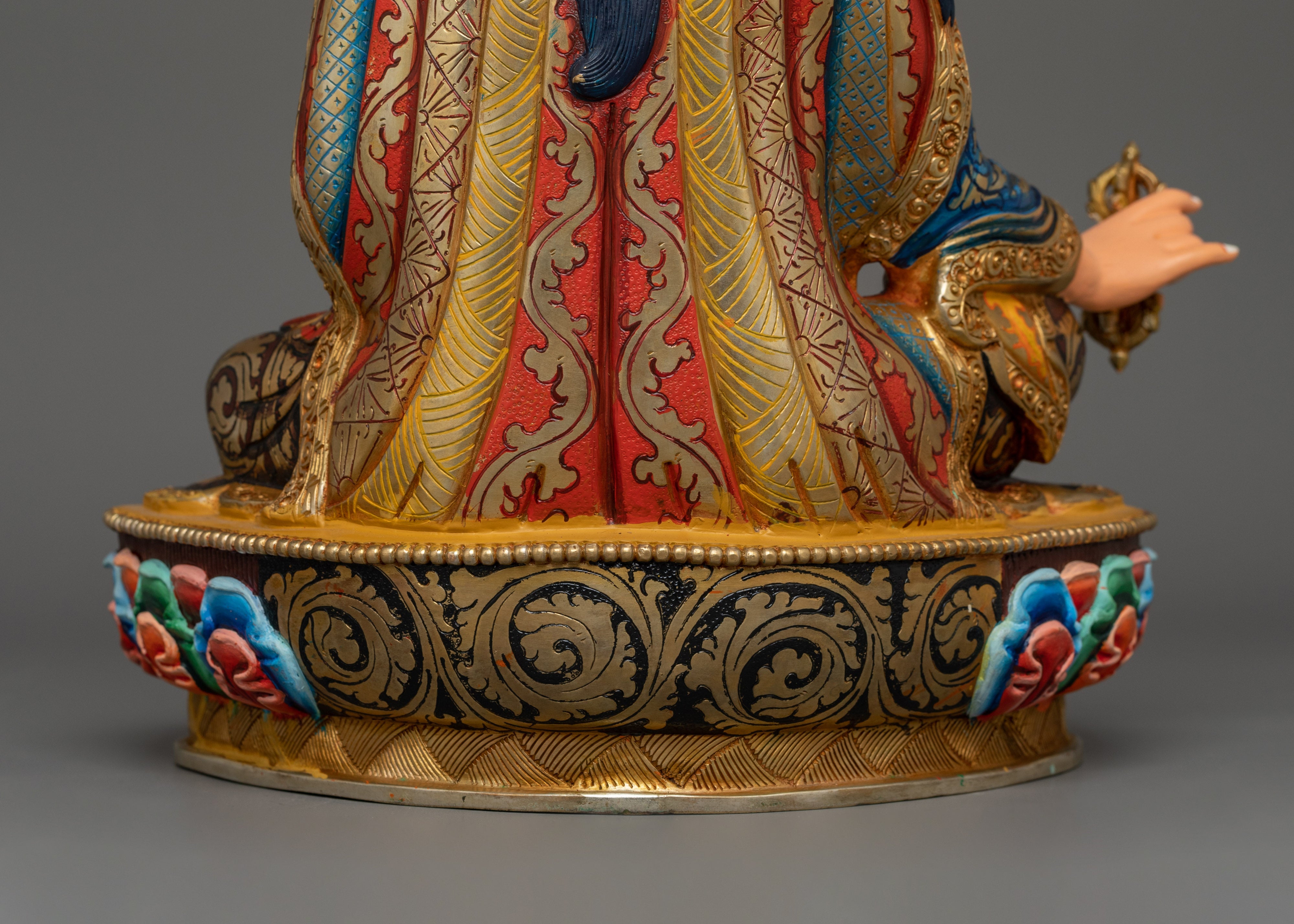 Handcrafted Statue of Guru Rinpoche | 24K Gold Gilded Sculpture