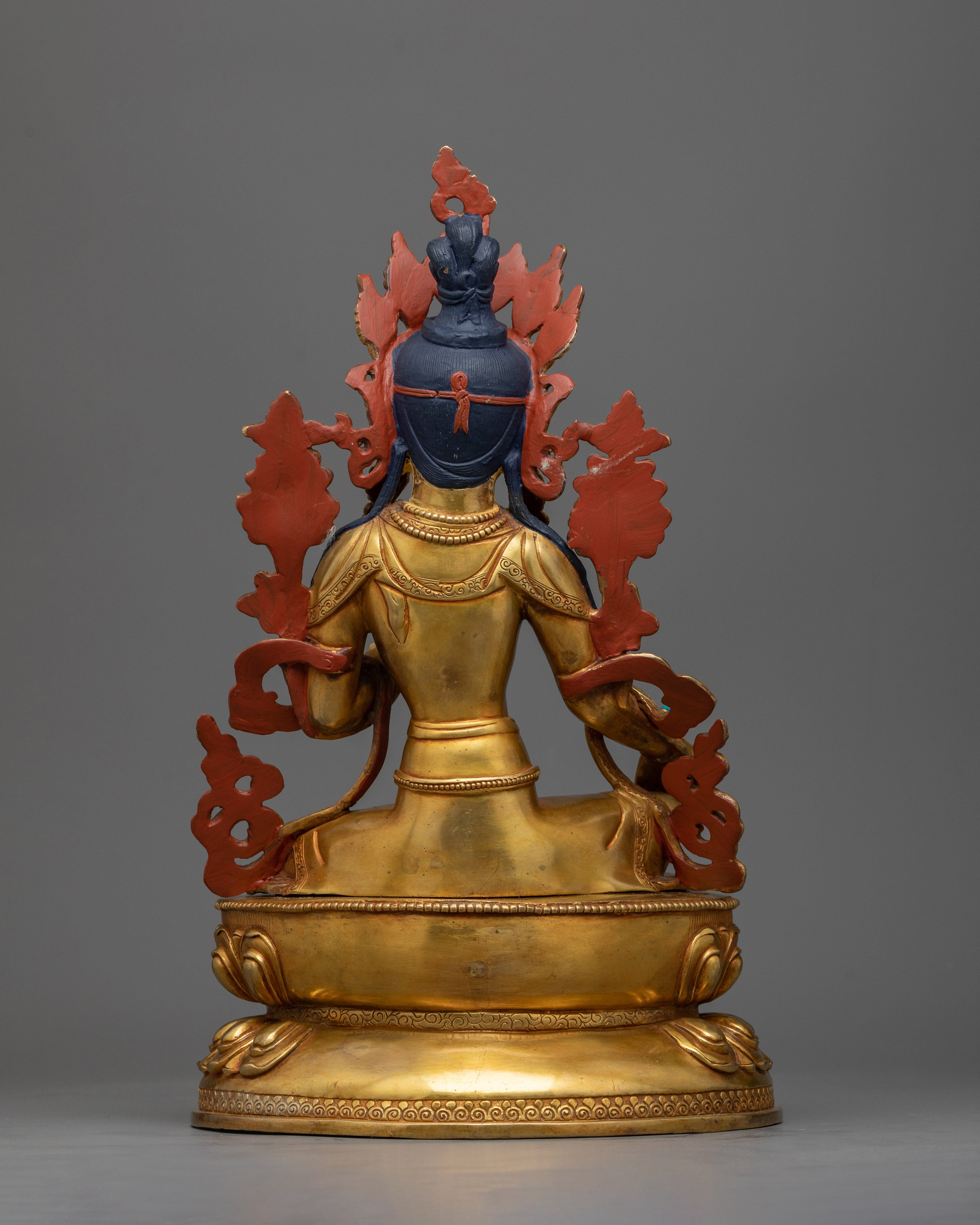 Golden Green Tara Statue | Handmade in Nepal by Nepali Artists