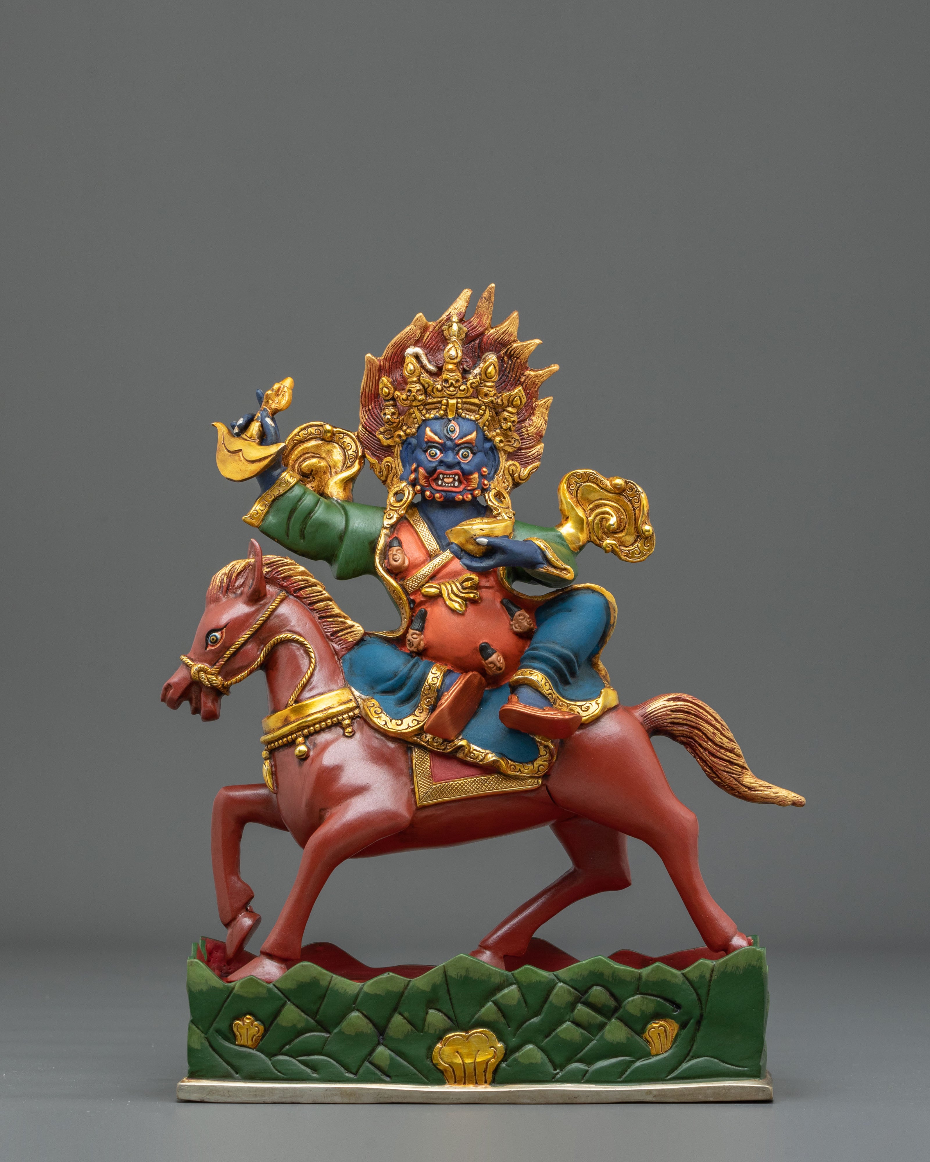 Shanglon on Horse Copper Statue: Handmade in Nepal