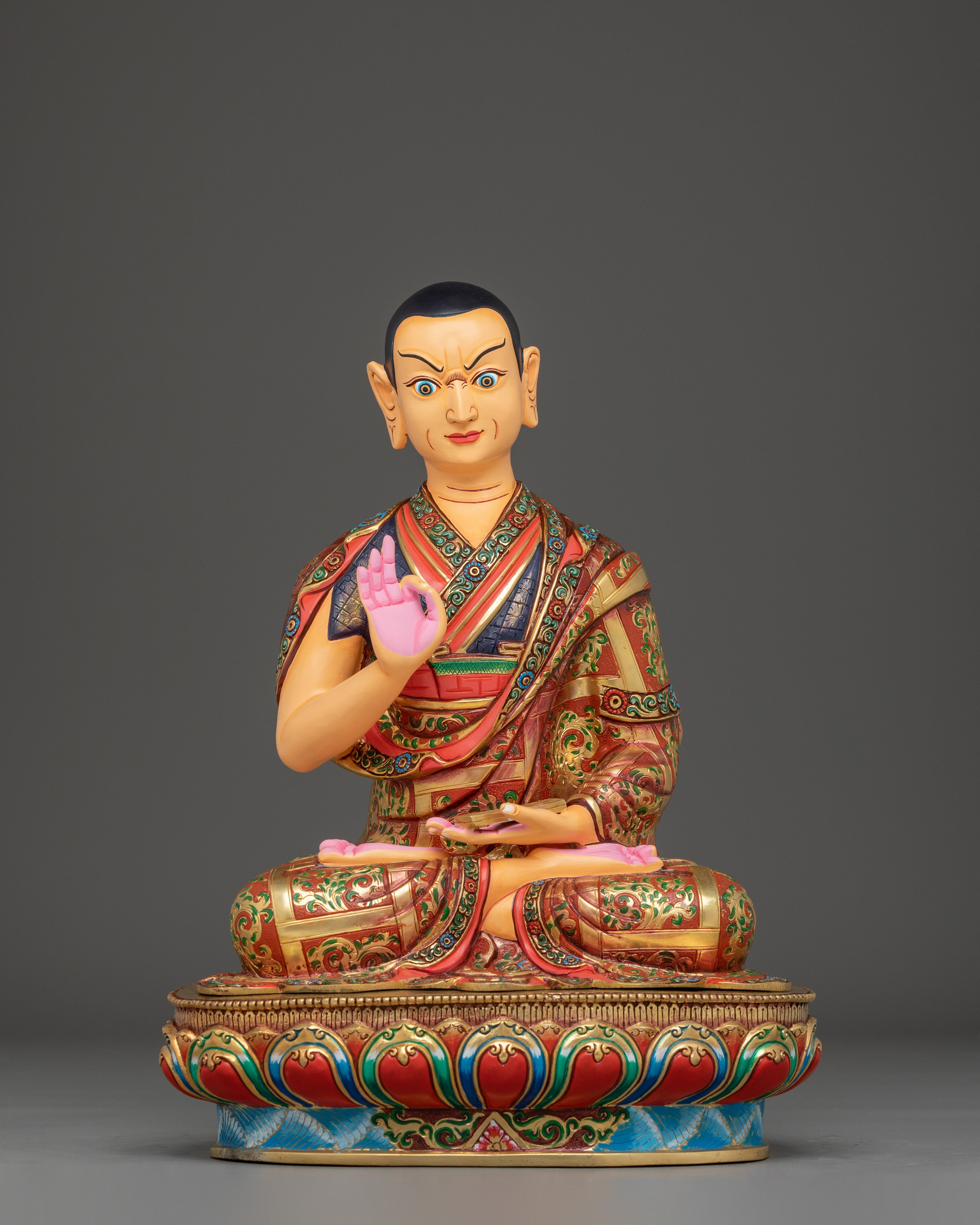 Handmade Tsongkhapa Statue Set | Symbolism of Wisdom and Compassion