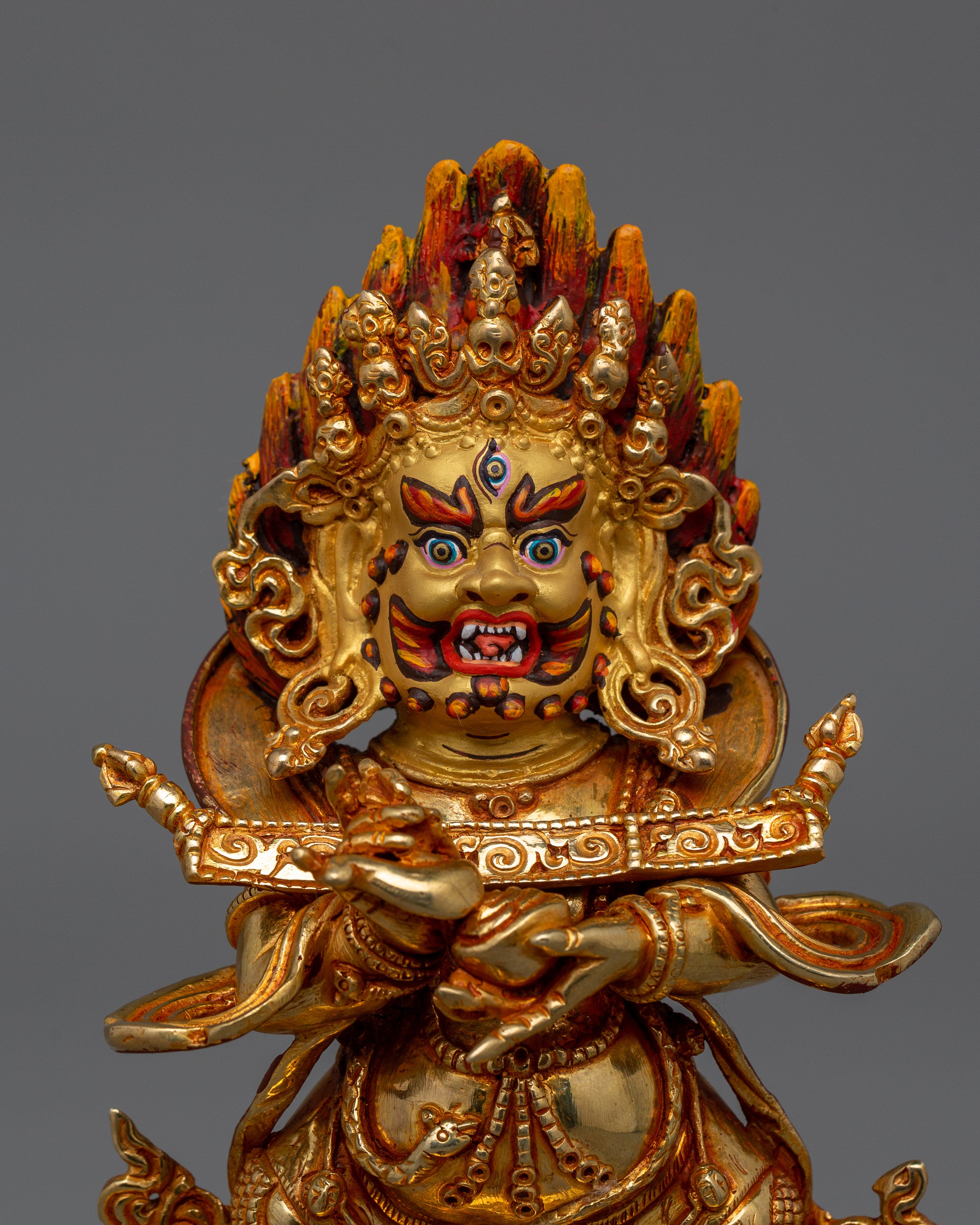 Tibetan Buddhist Sakya Mahakala Statue | Protector of the Dharma and Spiritual Strength