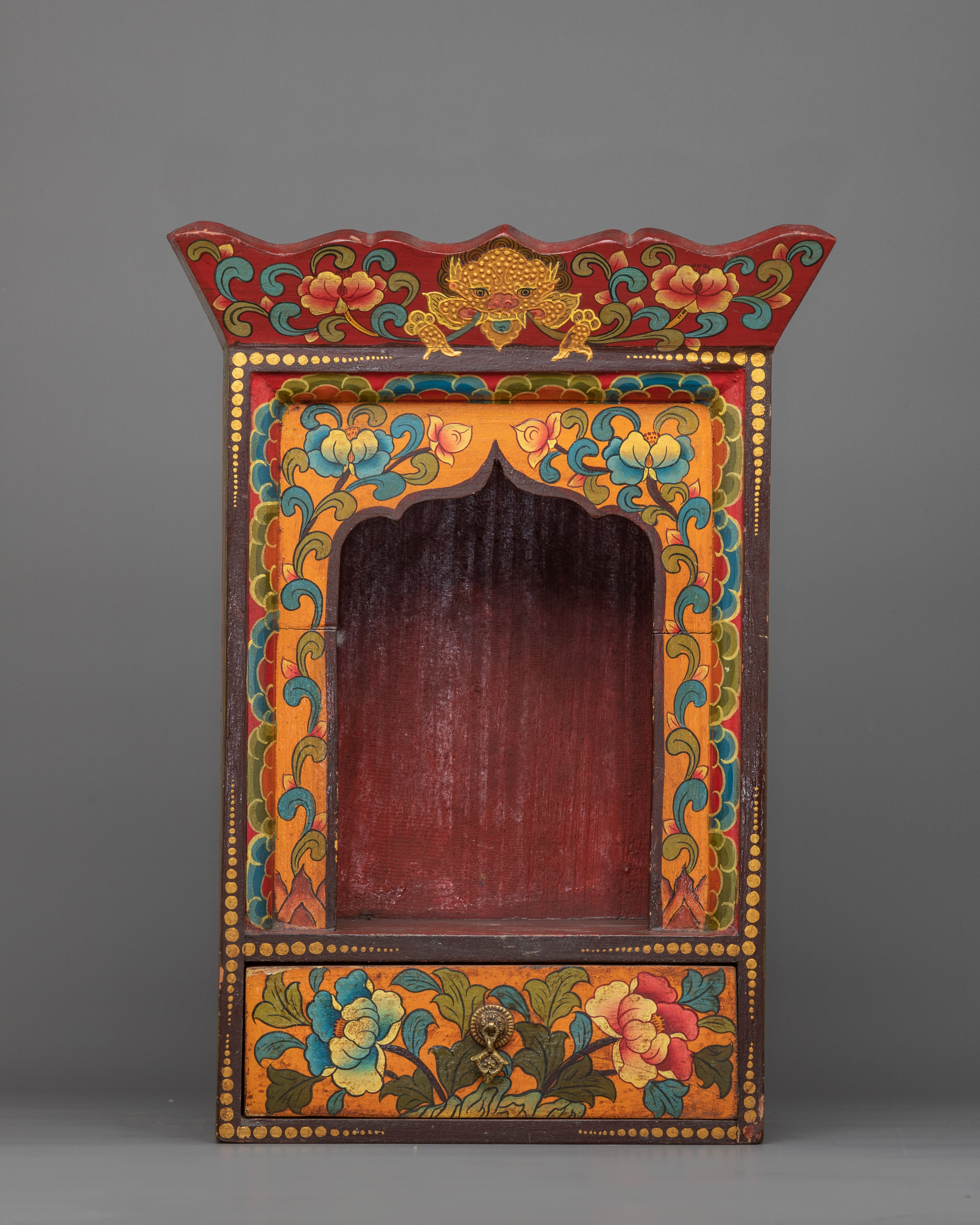 Spiritual Statue of Vajrasattva in Altar Box – 24K Gold Gilded Tibetan Purification Deity