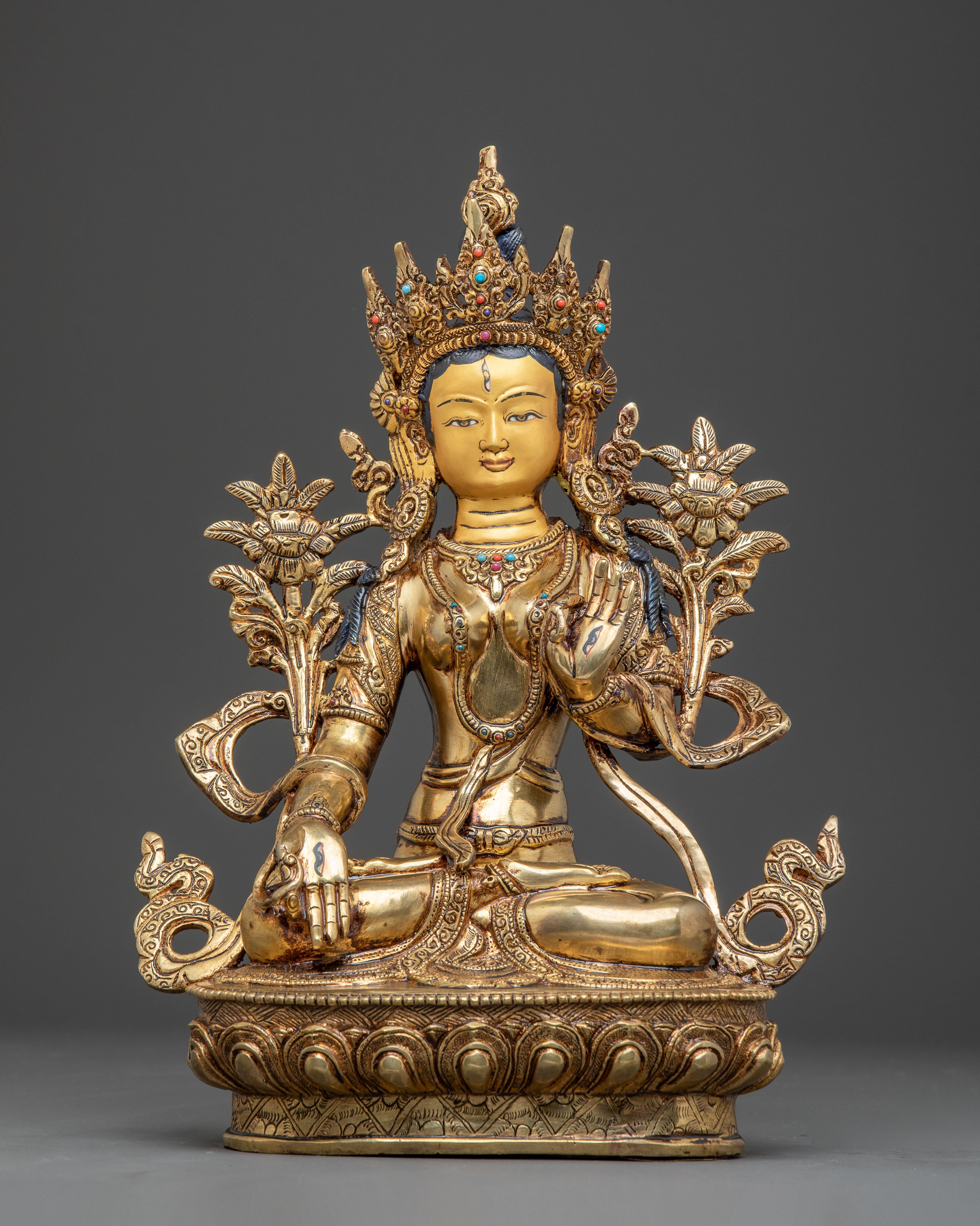 Sacred Seven-Eyed Healing Goddess White Tara Statue