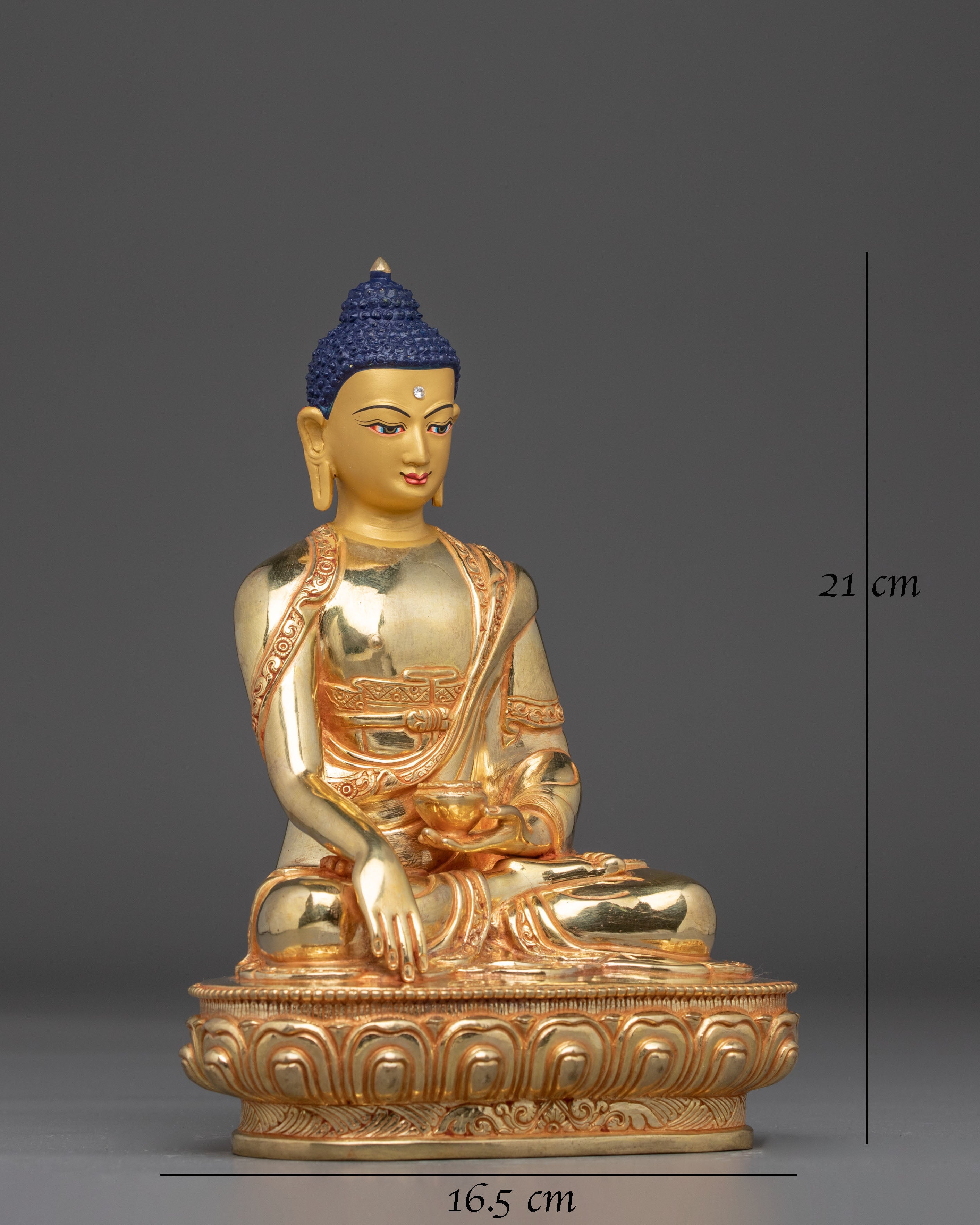 Tibetan Golden Shakyamuni Buddha Handmade Art | Himalayan Sculpture