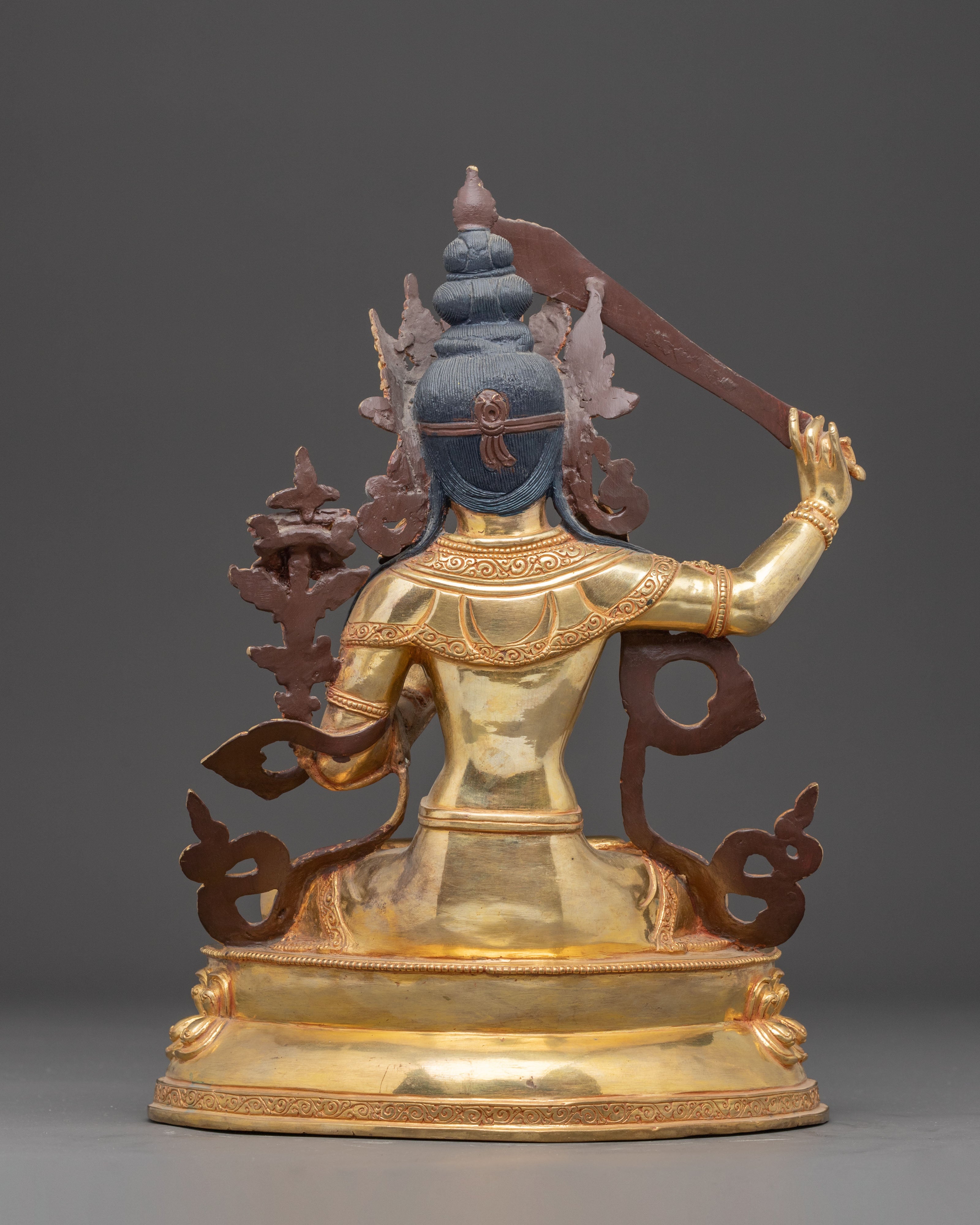 Wisdom Bodhisattva Manjushri Golden Statue | Embodiment of Transcendent Insight
