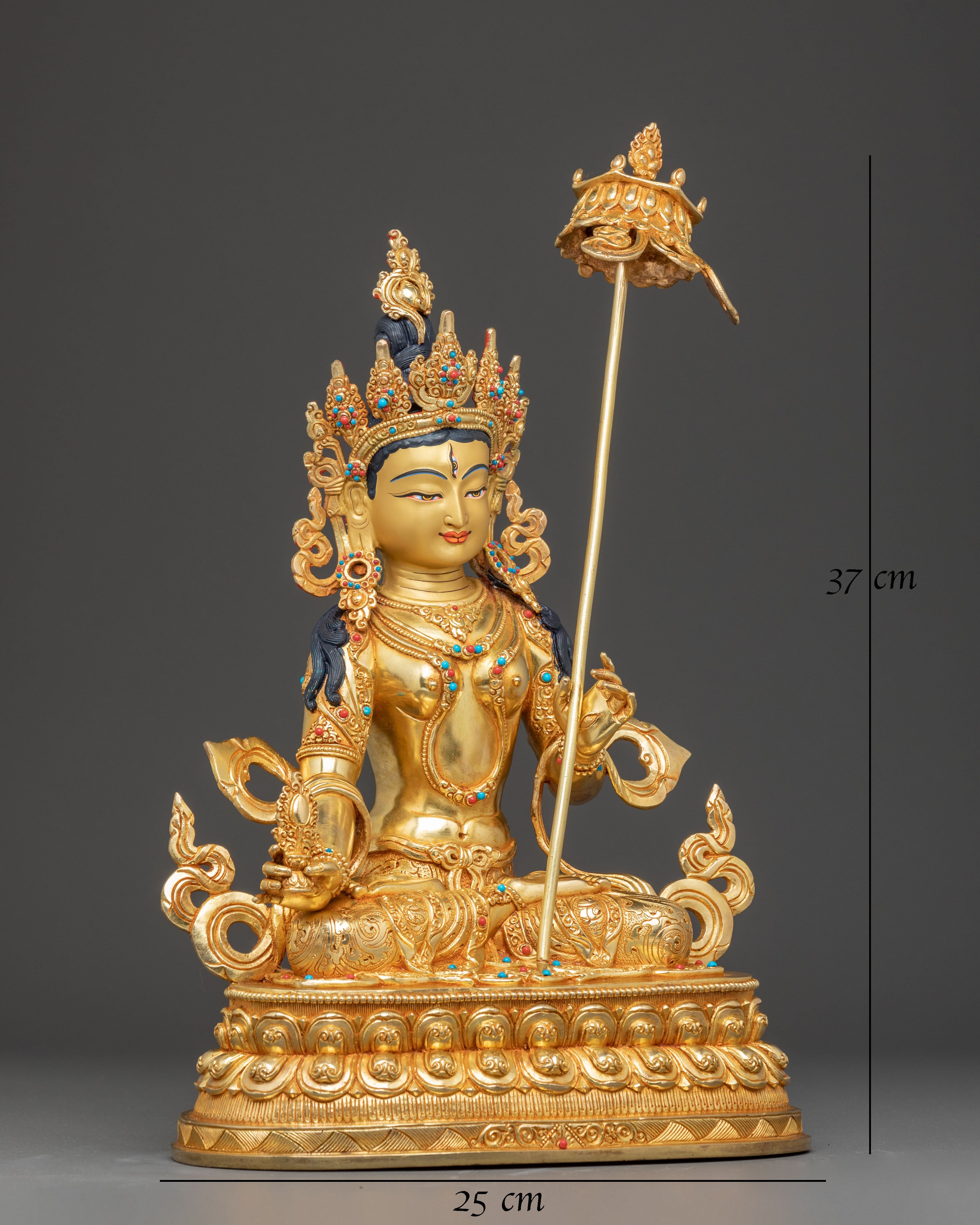 Dukar Statue: The Protector Bodhisattva | Gold Gilded Tibetan Icon