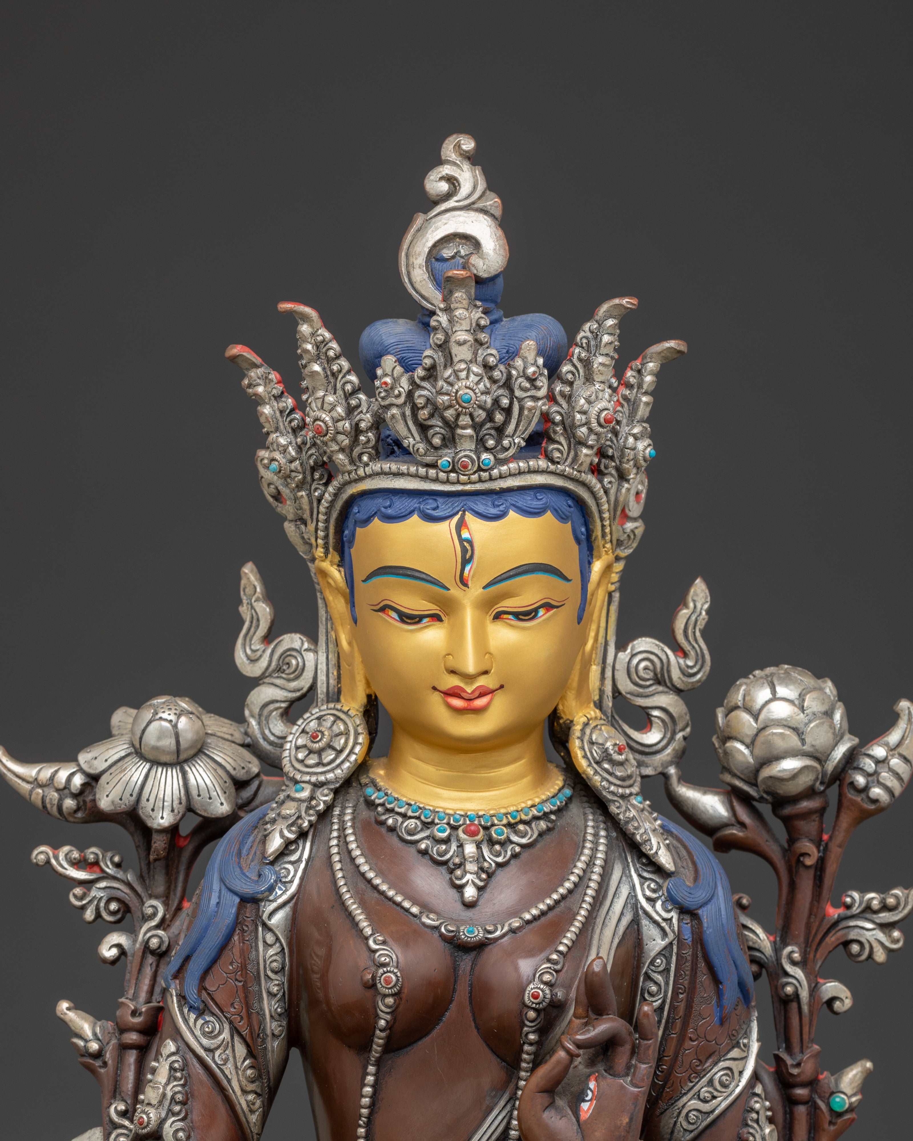Statue of White Tara Healing Buddhist Goddess