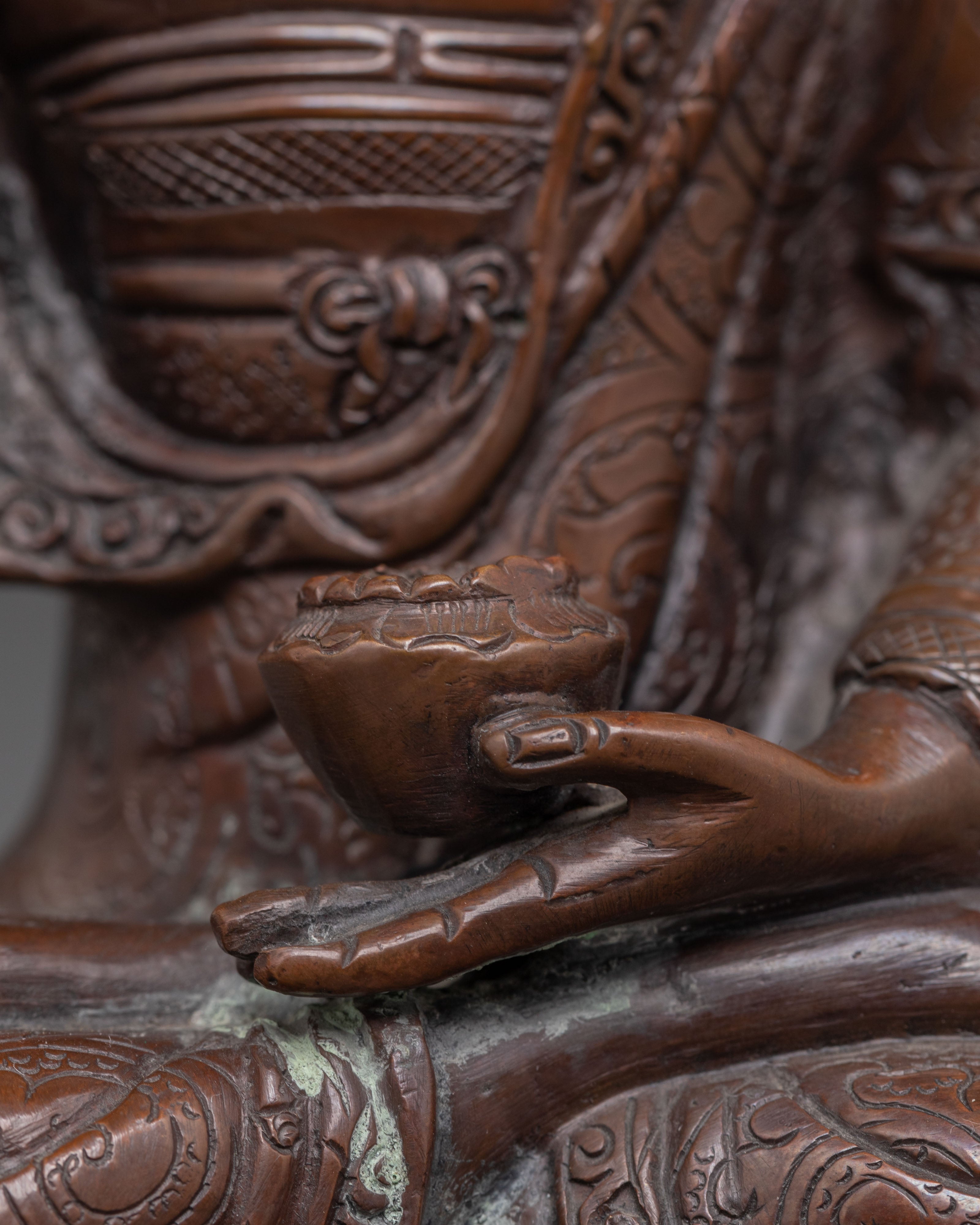 Handmade Ratnasambhava Copper Statue | Home Altar Decor