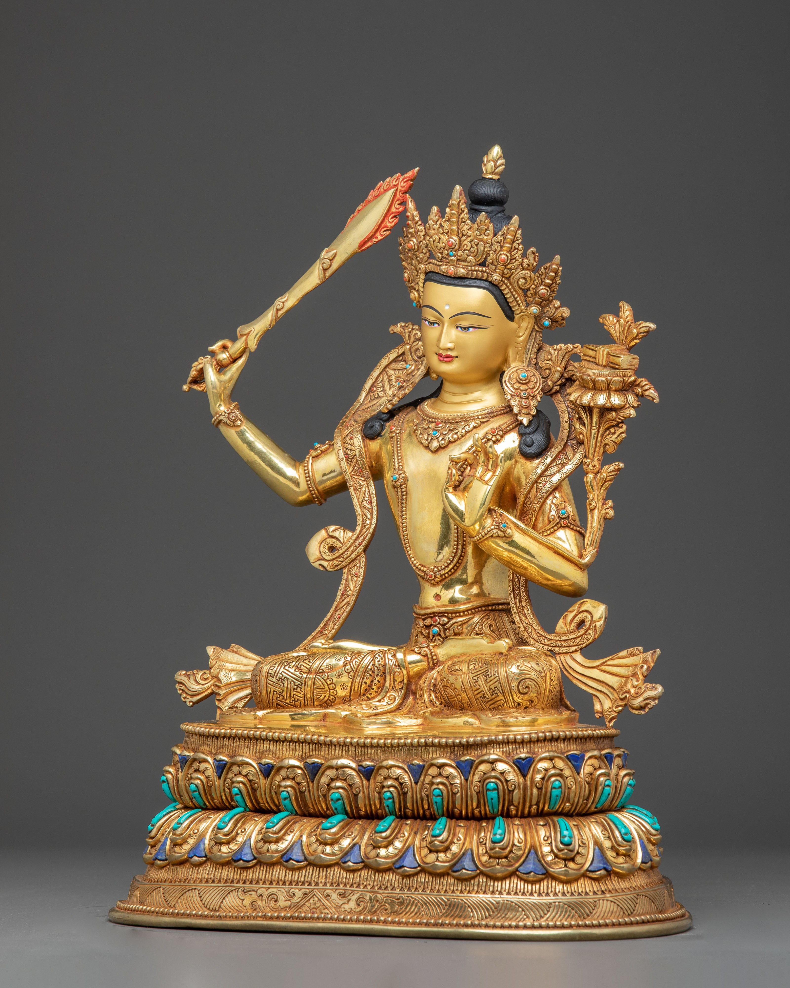 Handmade Statue of Bodhisattva Manjushri | Wisdom deity
