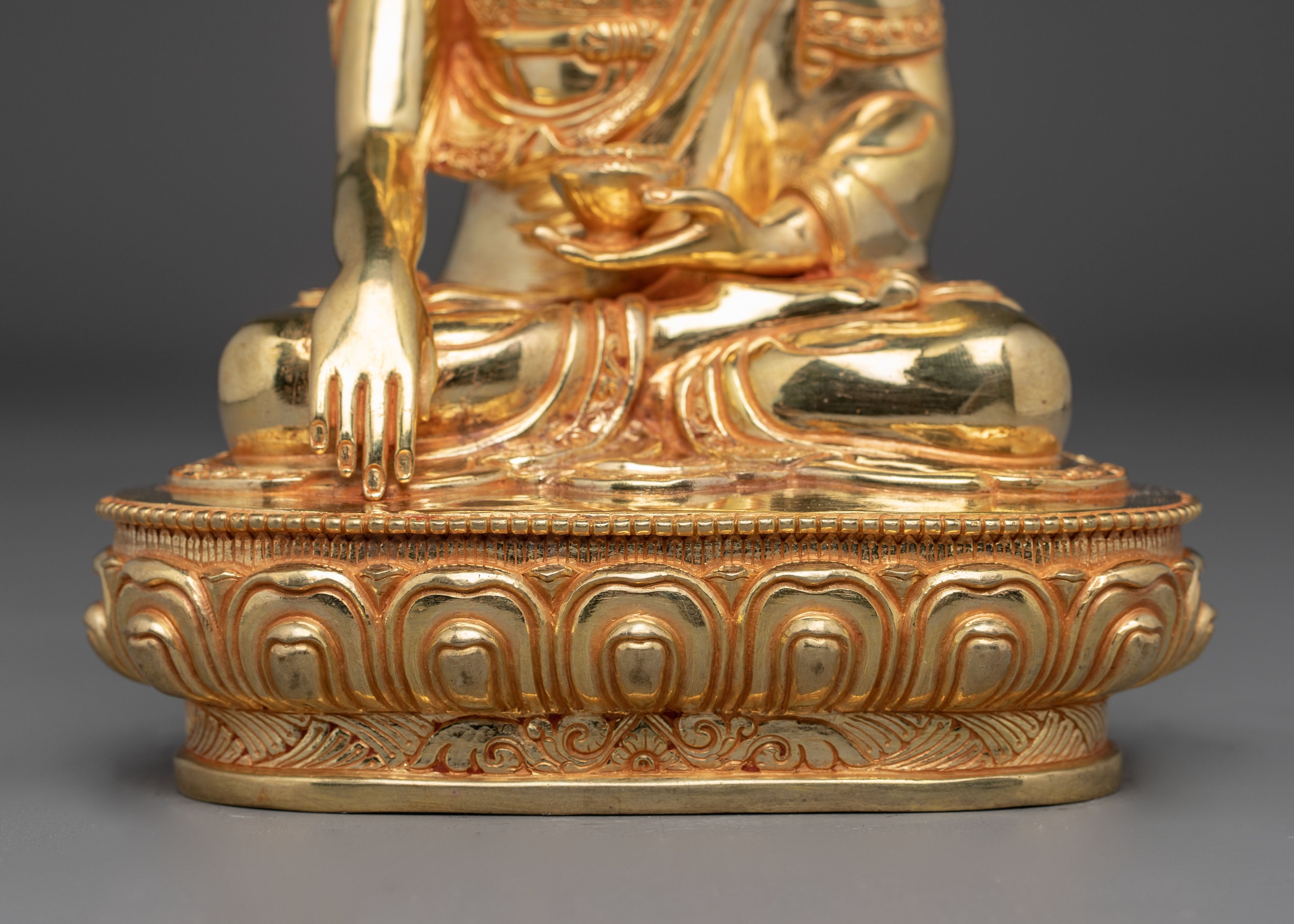 Tibetan Golden Shakyamuni Buddha Handmade Art | Himalayan Sculpture