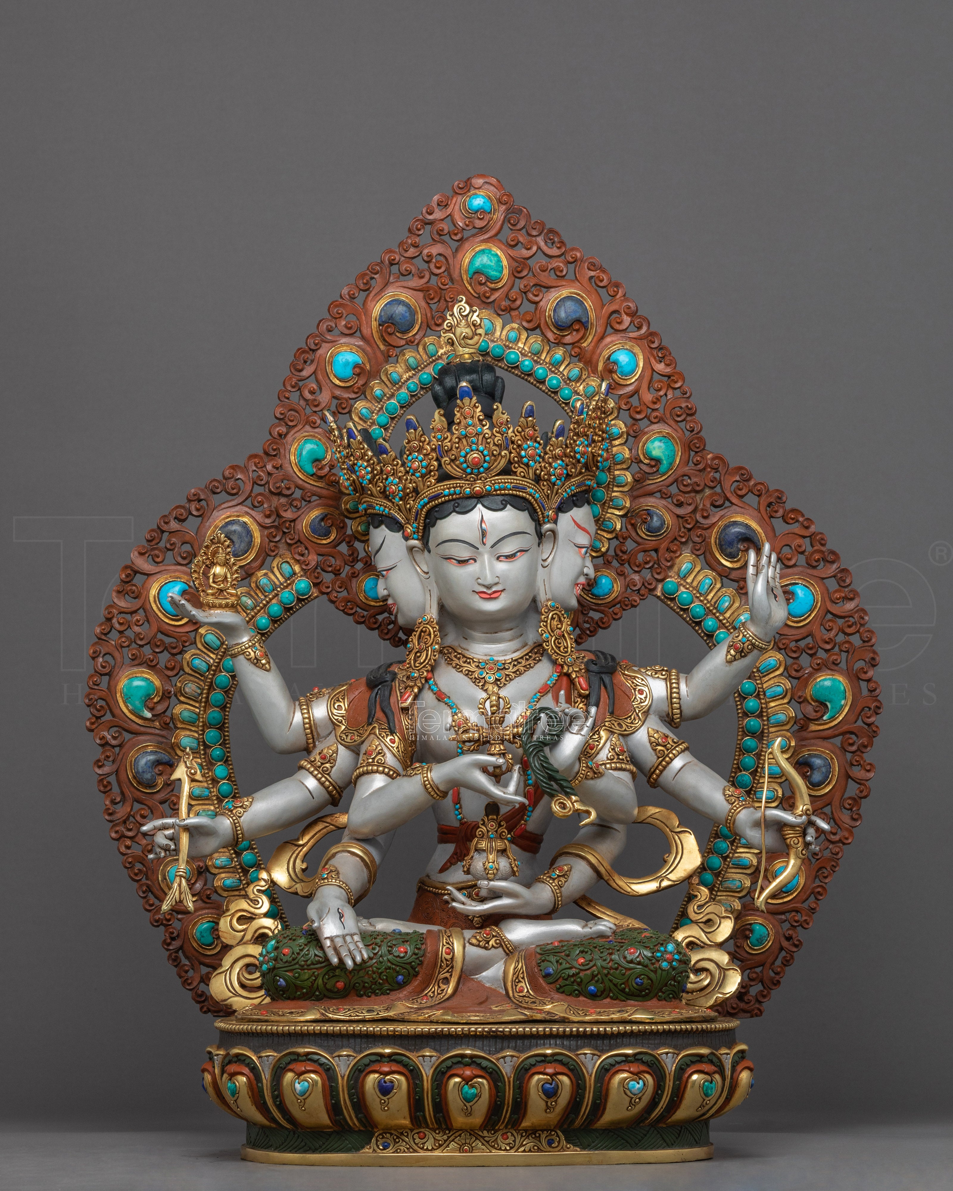 Namgyalma Buddha Statue | Traditional Tibetan Gold Gilded Dakini Art - Termatree