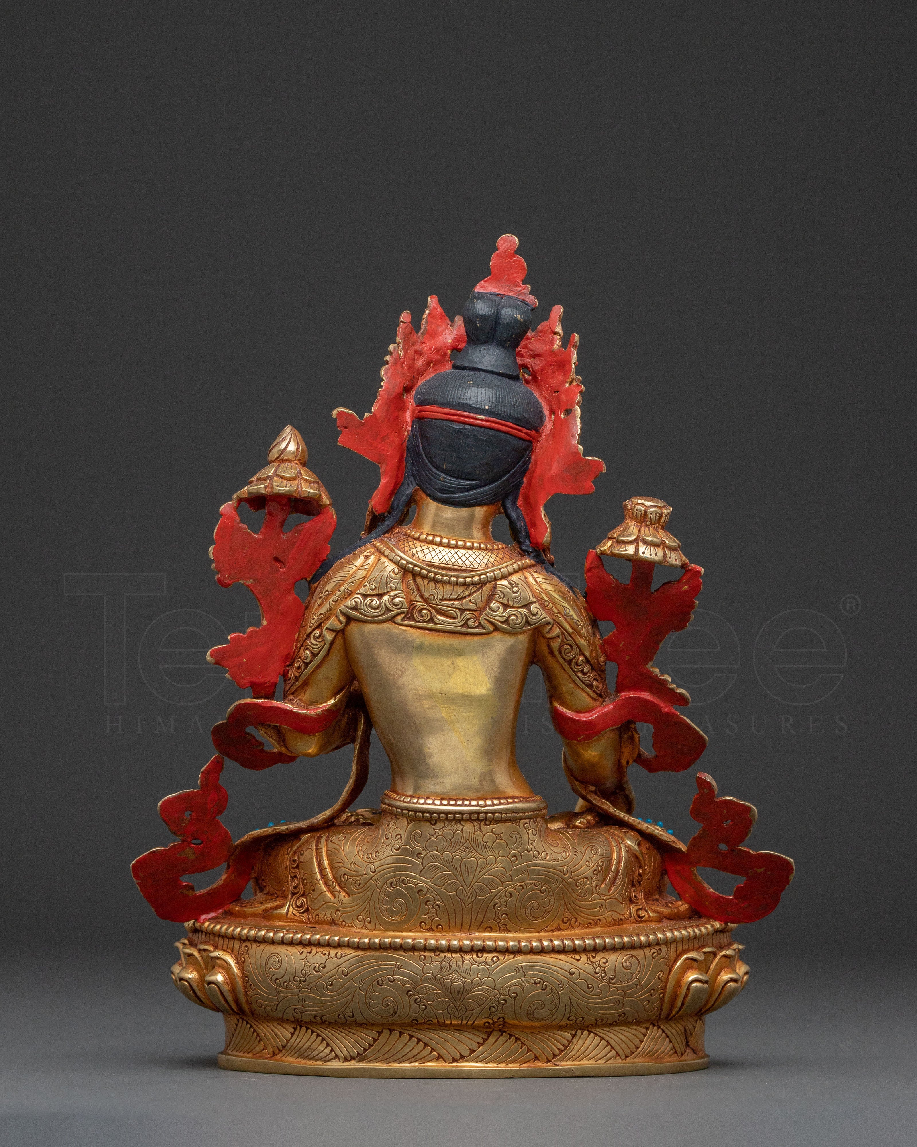 White Tara Copper Handcrafted Statue | Serene Gilded Art