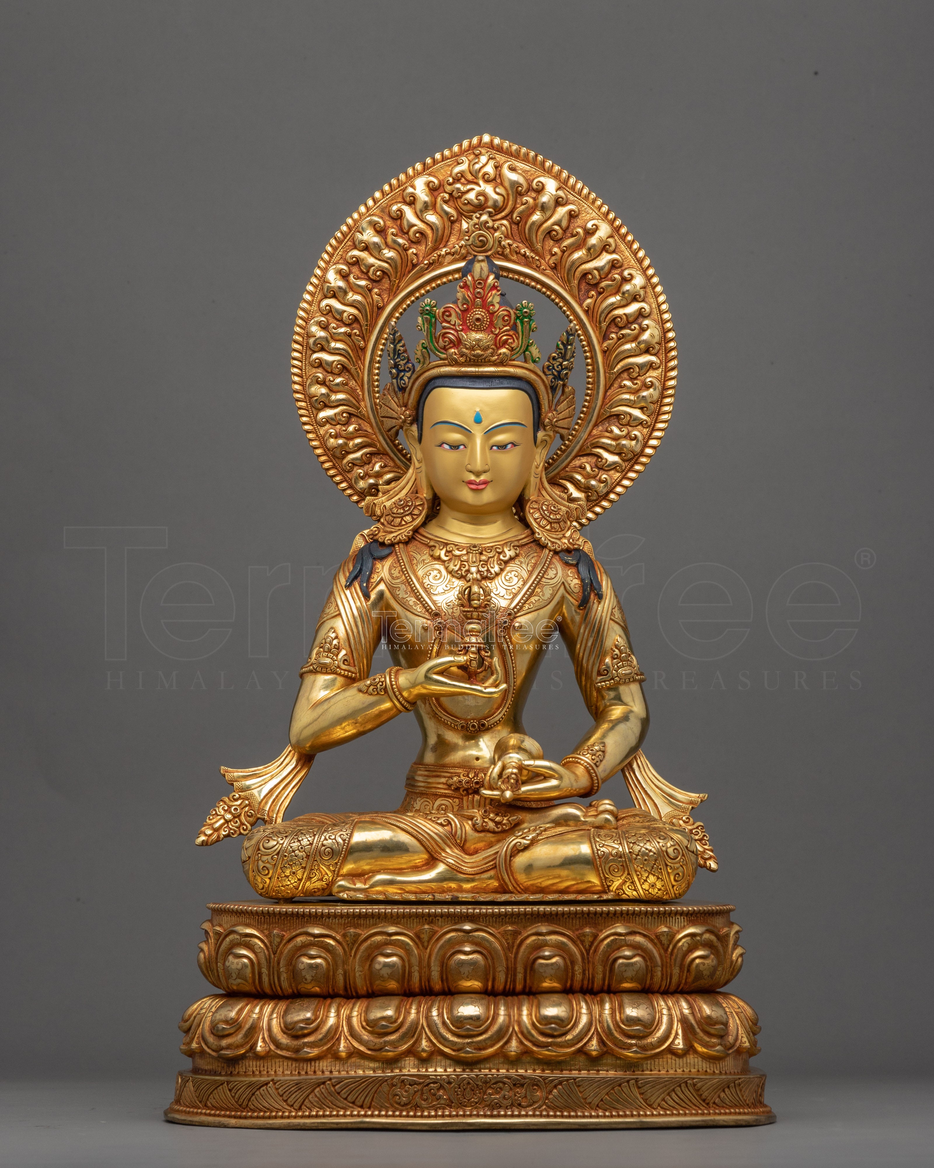 Red Vajrasattva Statue | Traditional Tibetan Hand Carved Artwork Of Vajrasattva - Termatree