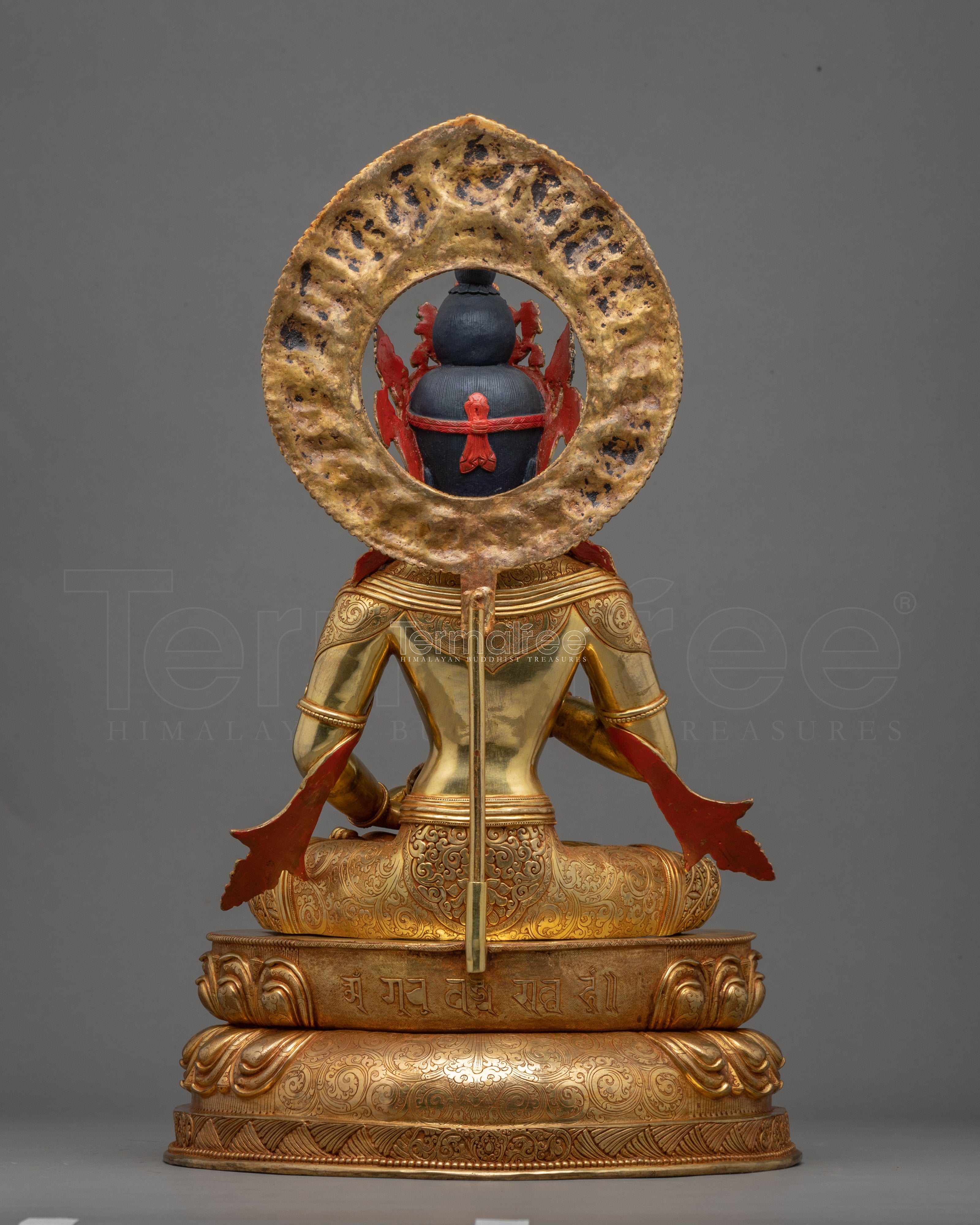 Red Vajrasattva Statue | Traditional Tibetan Hand Carved Artwork Of Vajrasattva - Termatree