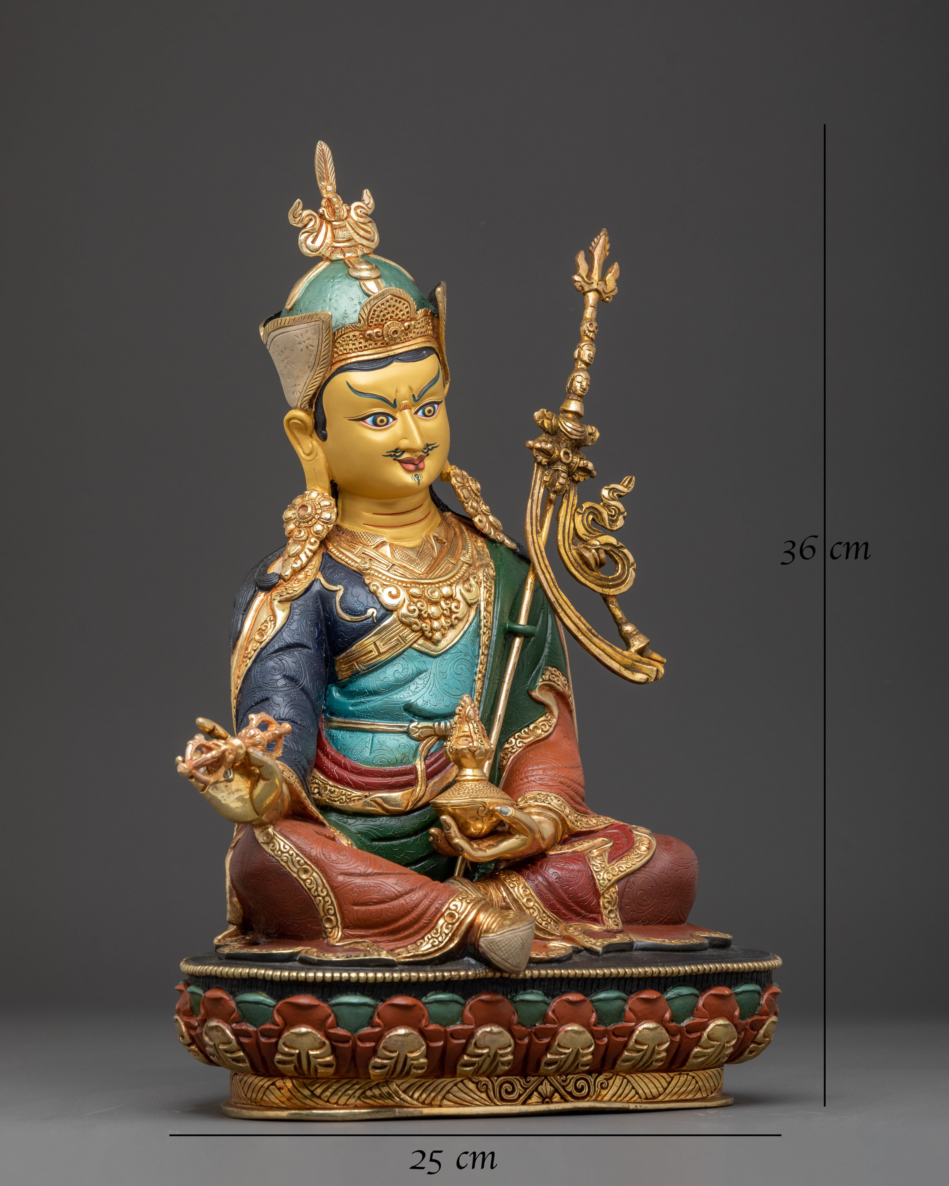 Handmade Sculpture of Guru Rinpoche, Lotus-Born Guru | Tantric Master