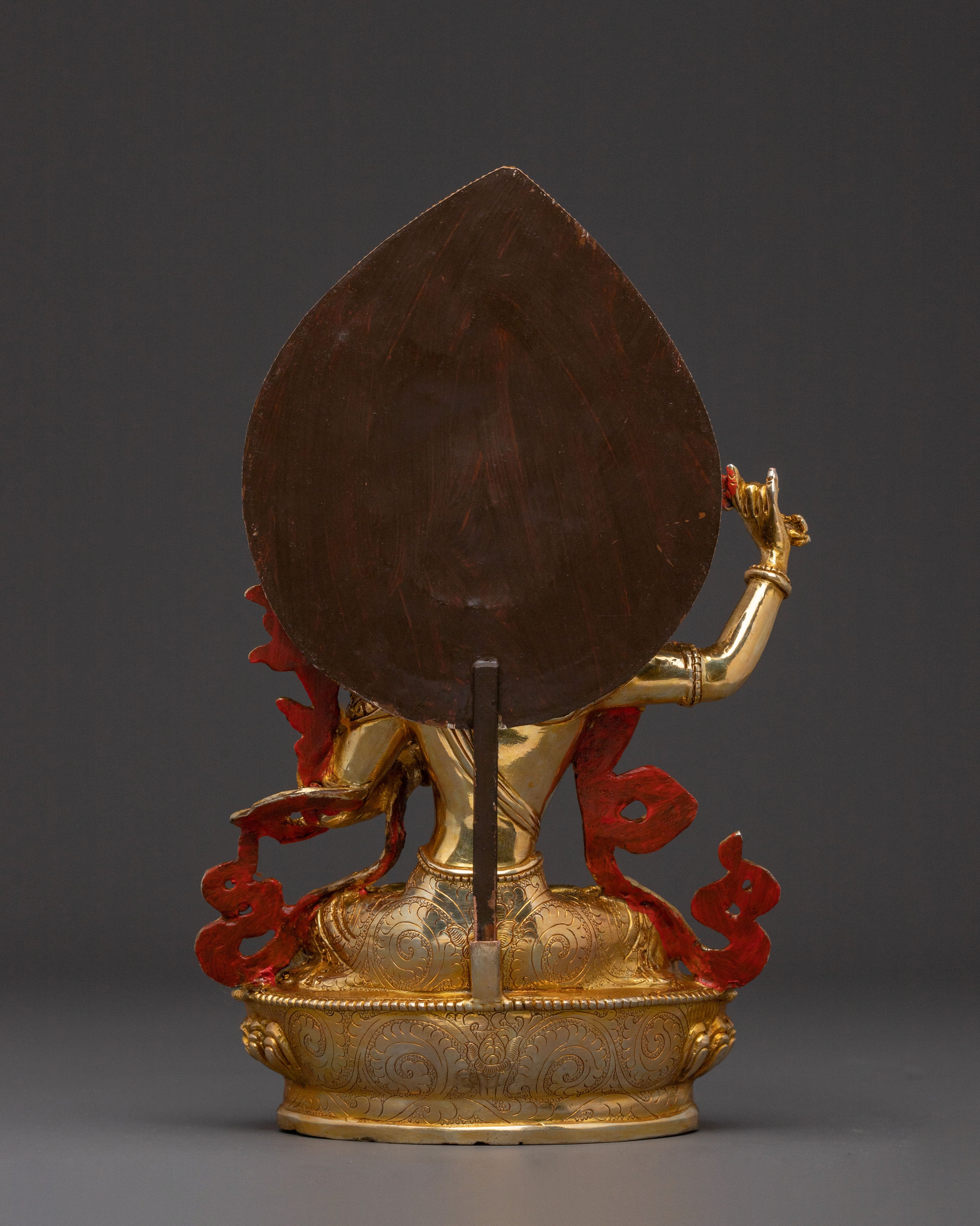 Manjushri Statue Sword of Knowledge - Hand-Gilded Wisdom