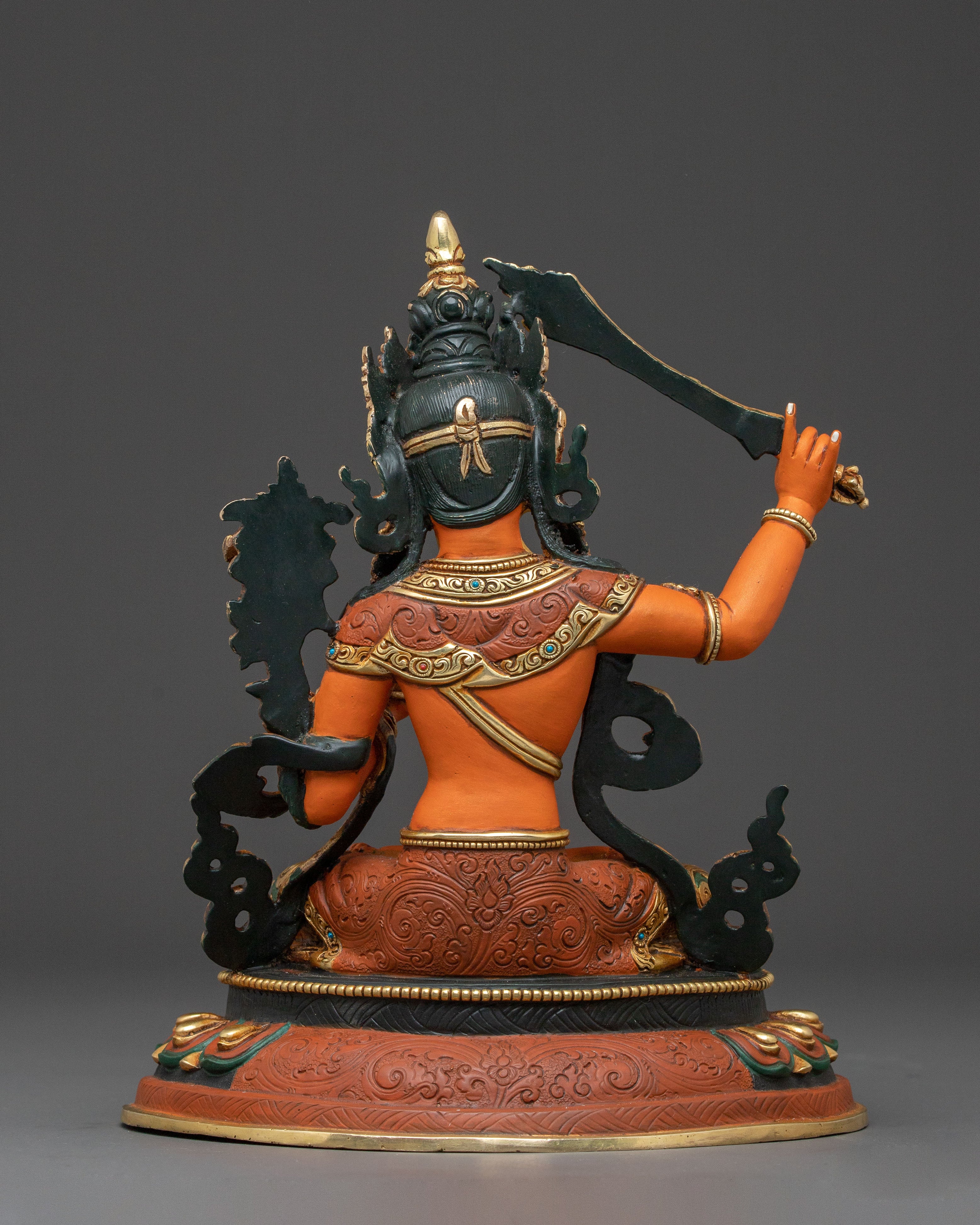 Manjushri Spiritual Statue | 24k Gold Gilded Serenity