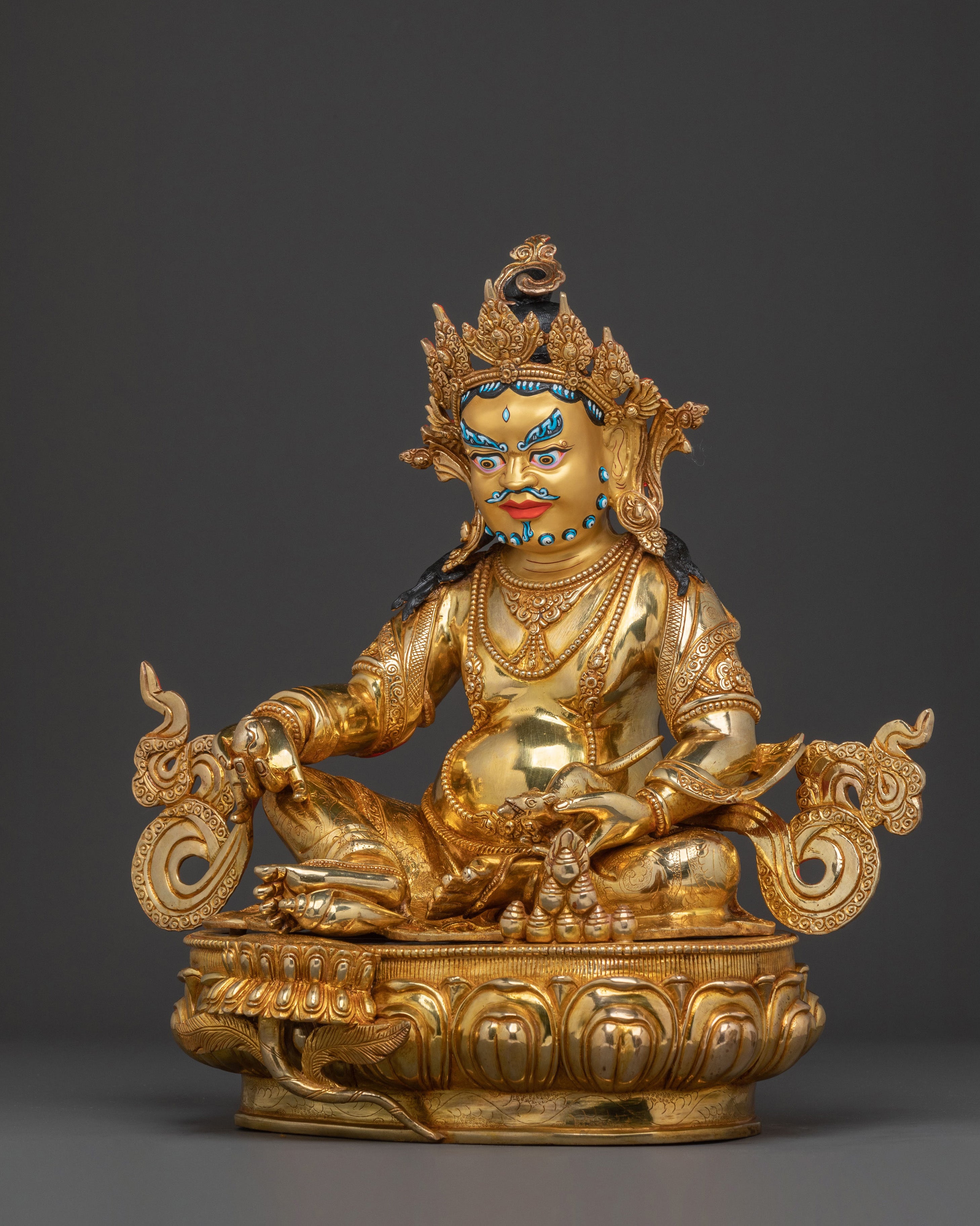 Golden Dzambhala Handcrafted Statue | Buddhist Decor