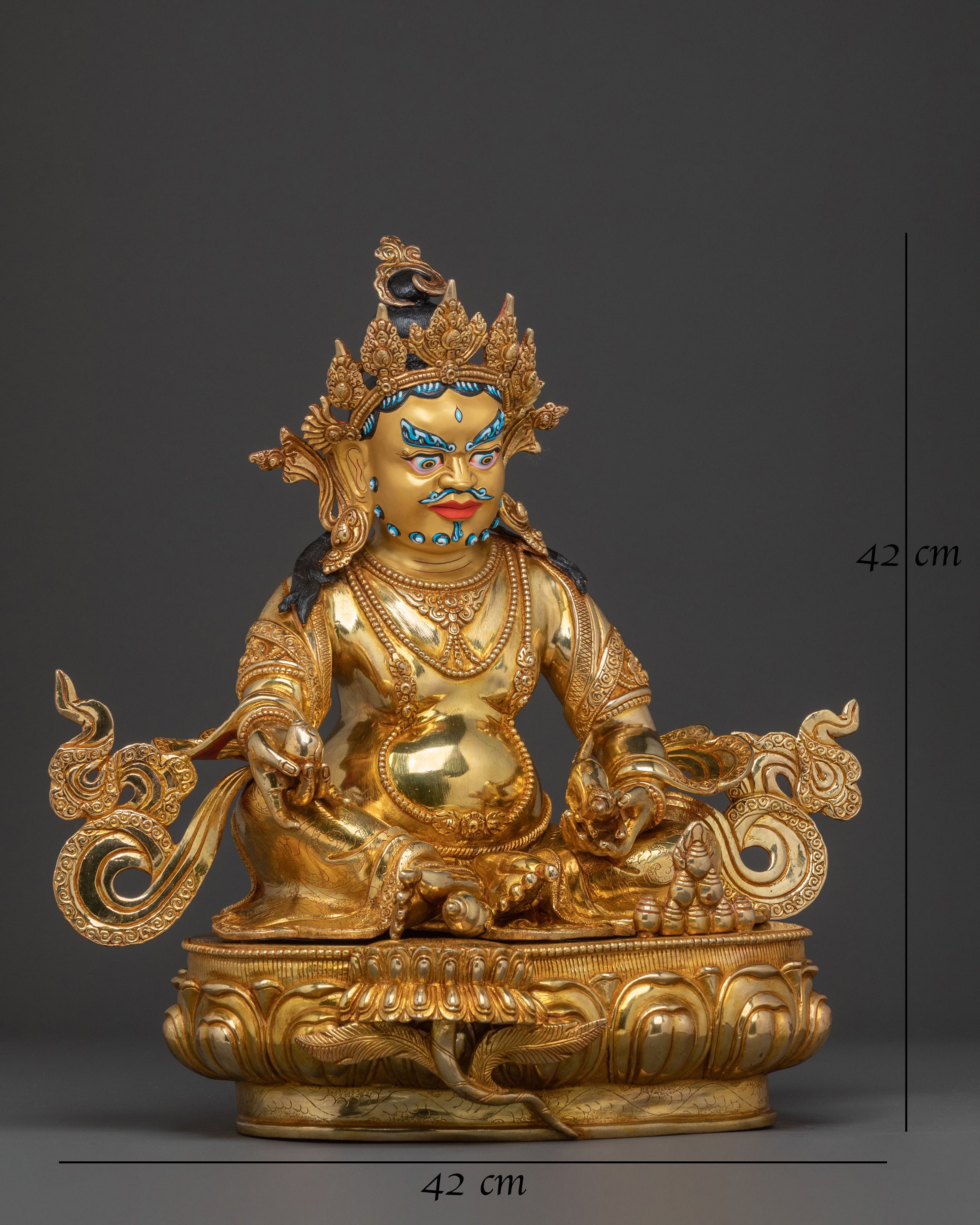 Golden Dzambhala Handcrafted Statue | Buddhist Decor