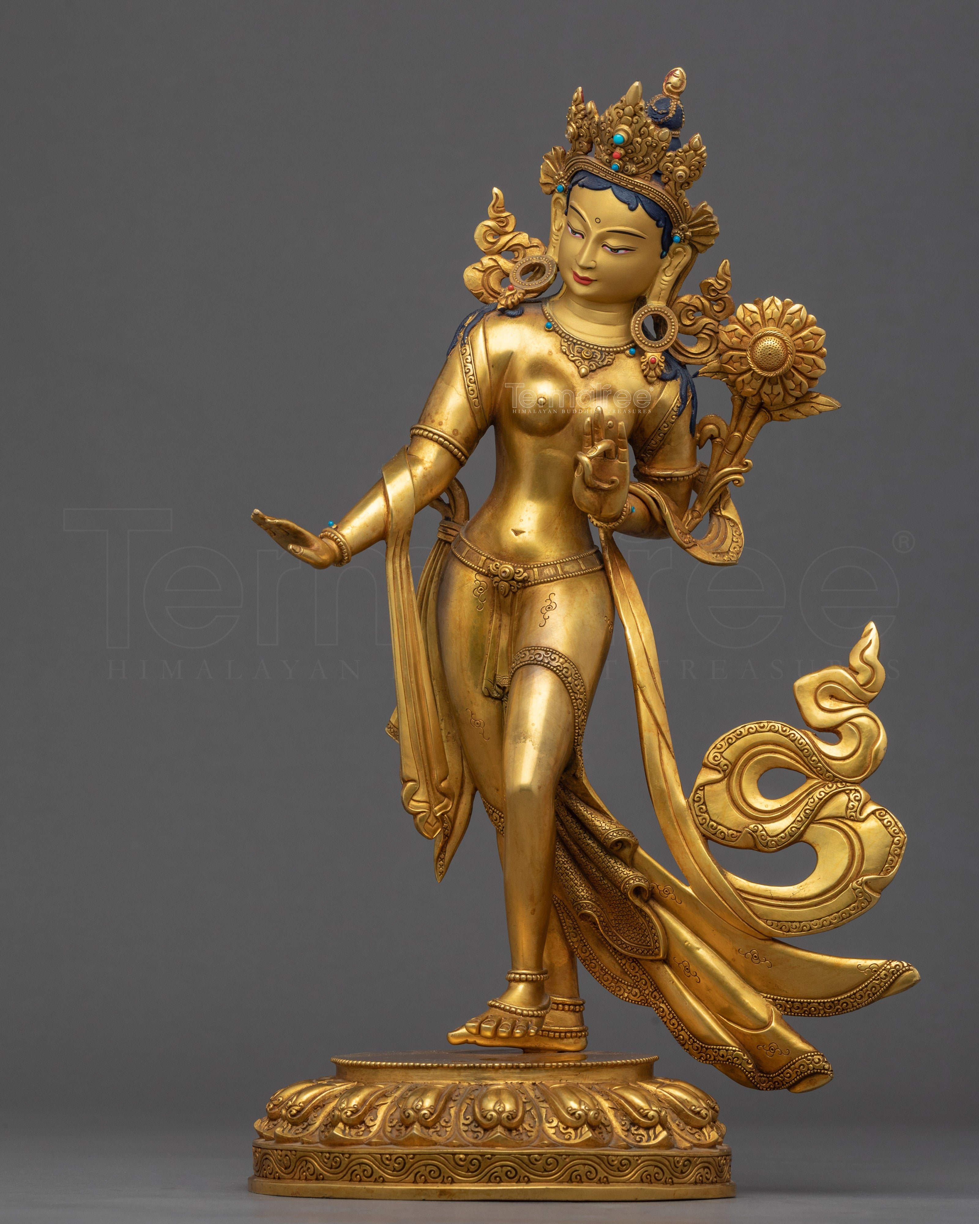 Standing Goddess Tara Statue | Mother Green Tara Sculpture For Daily Practice - Termatree