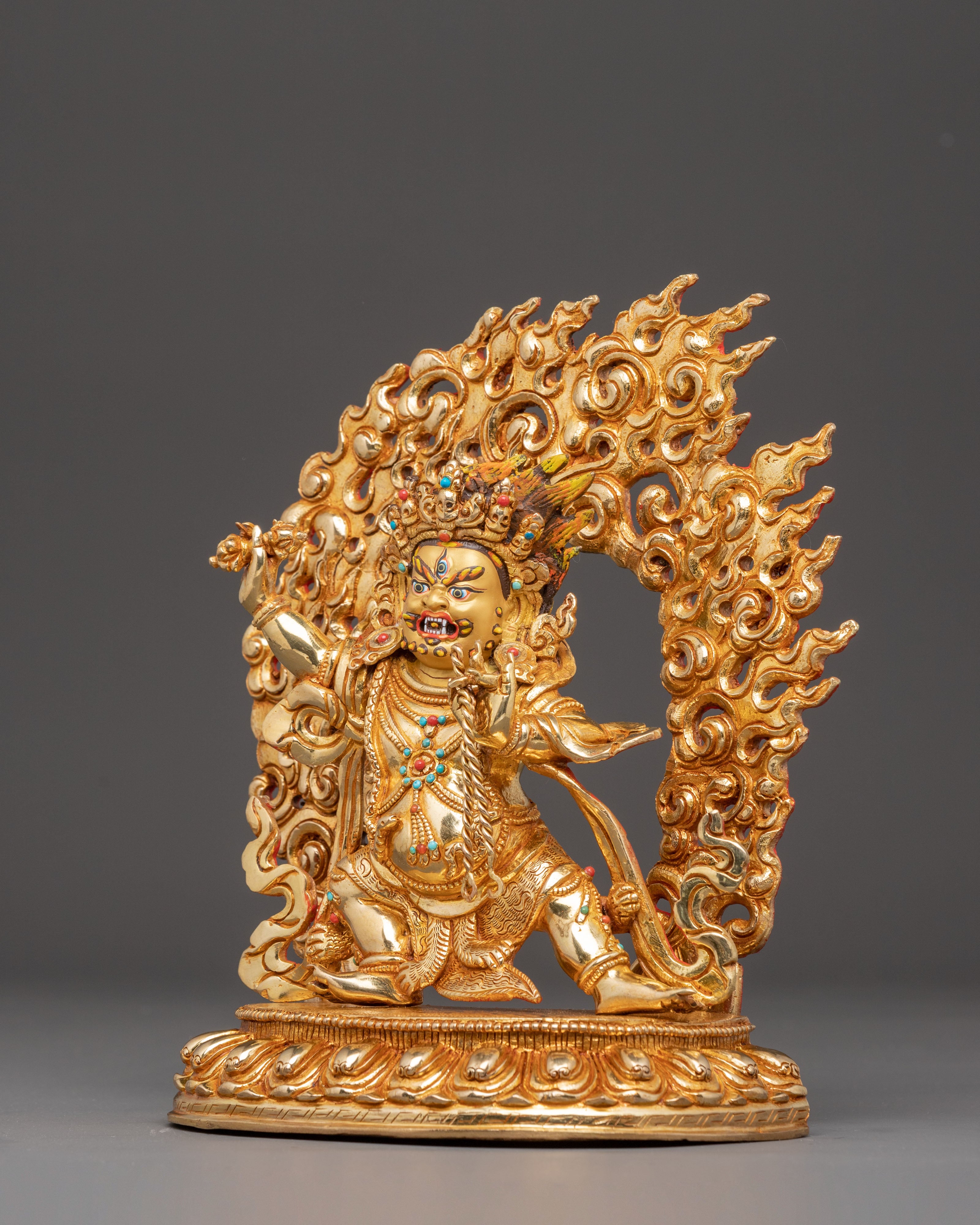 Tibetan Protector Deity Vajrapani Copper Figurine | Guardian of Dharma