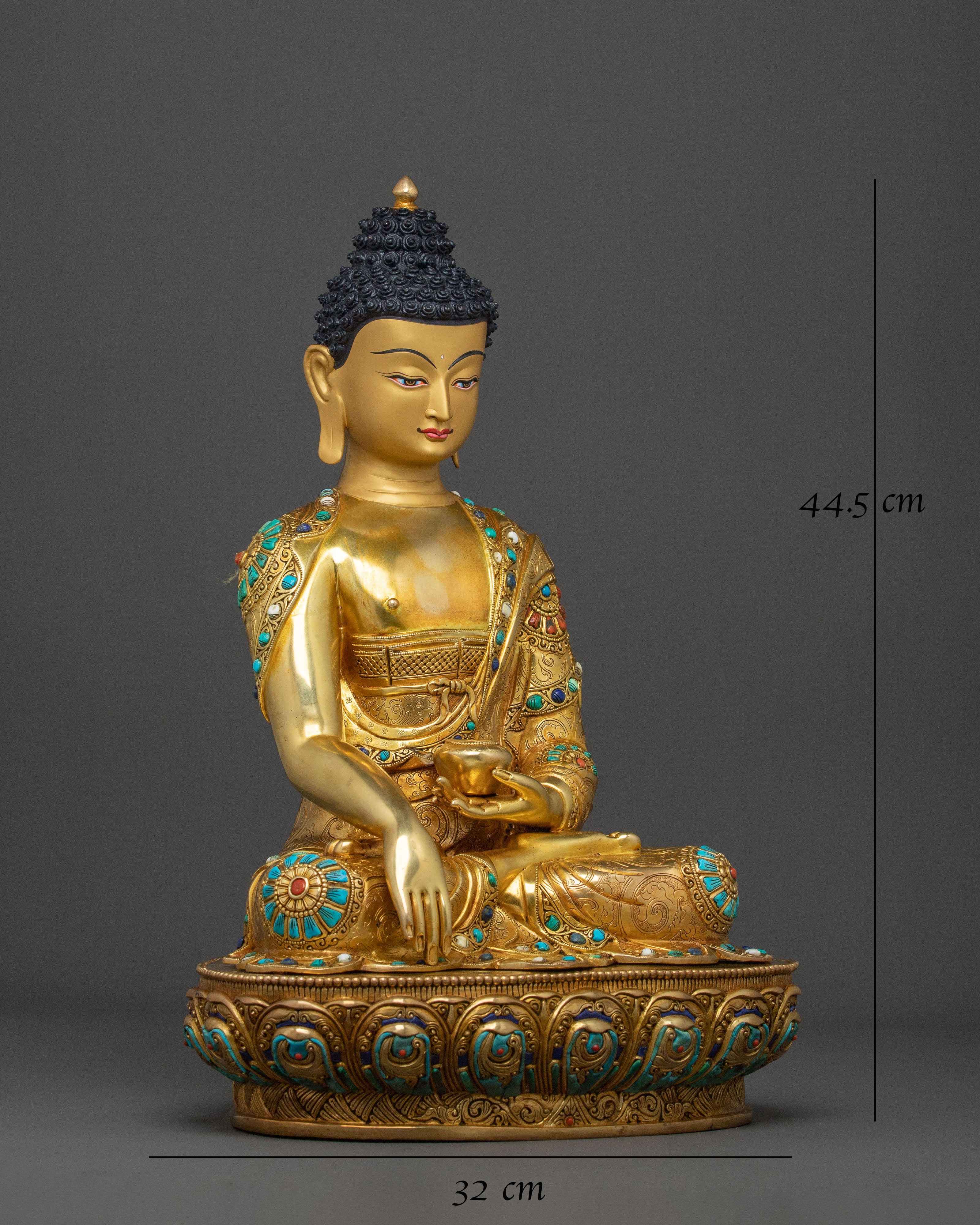 Shakyamuni Buddha Golden Dharma Statue | Enlightened Master of Wisdom