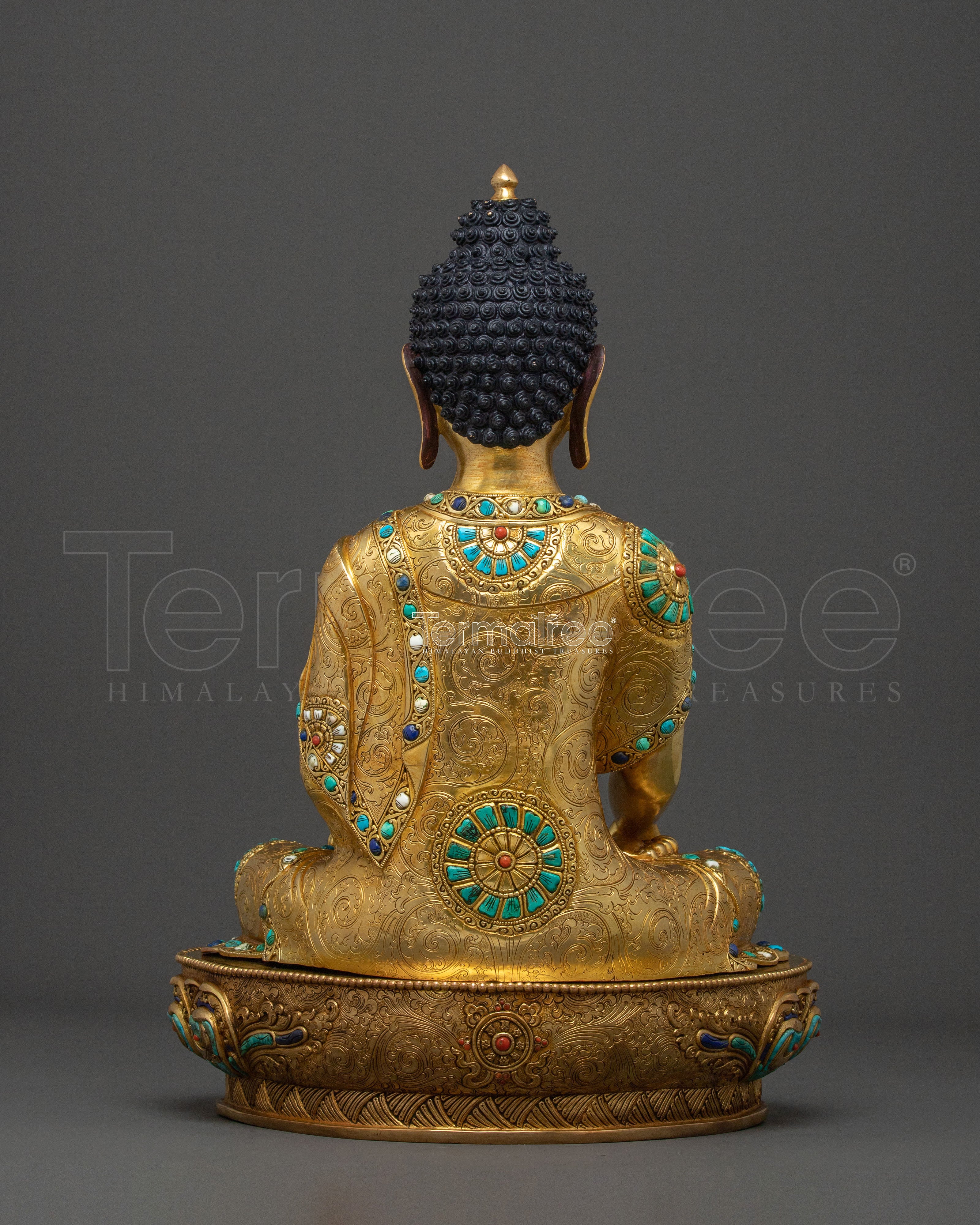 Shakyamuni Buddha Golden Dharma Statue | Enlightened Master of Wisdom