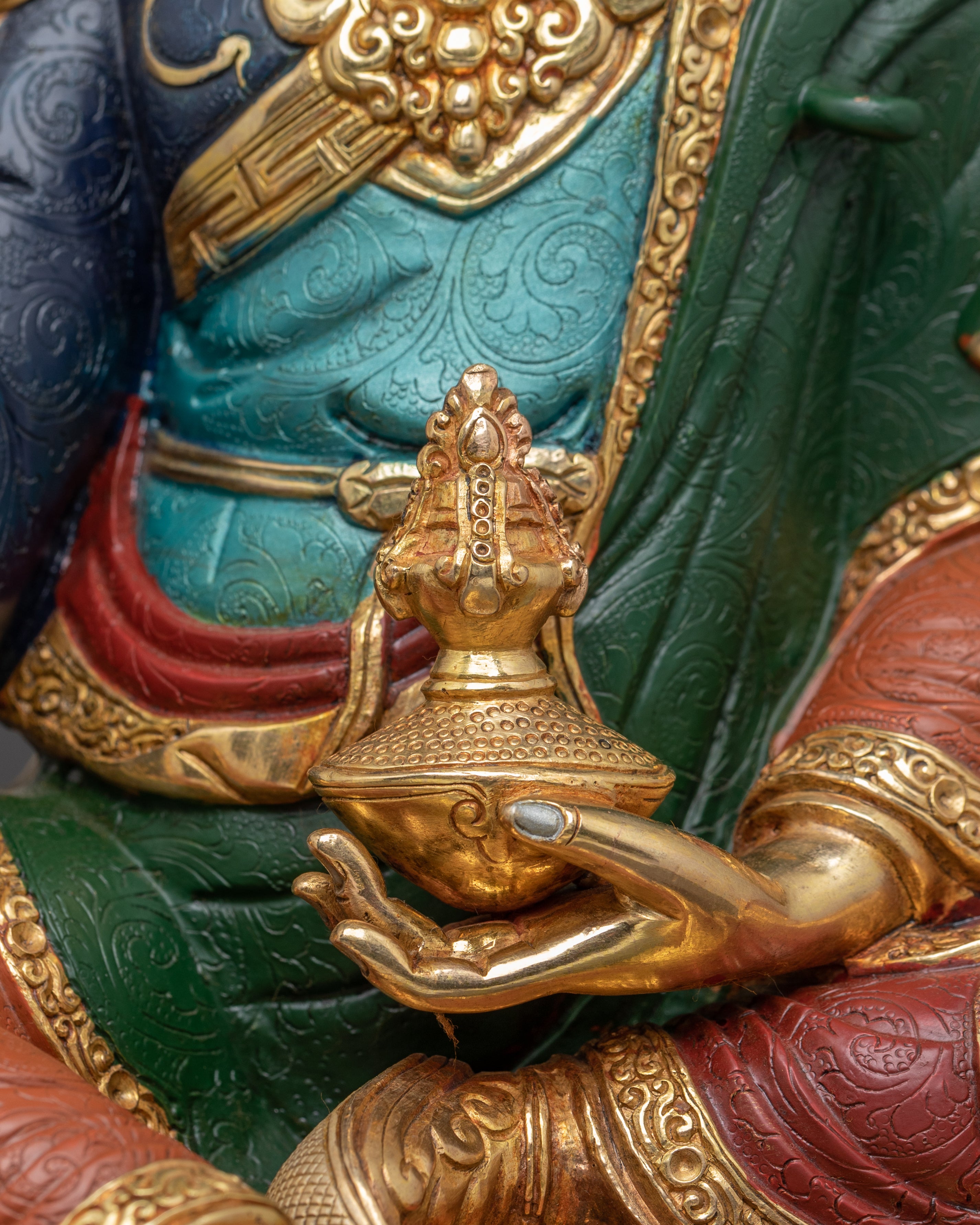 Handmade Sculpture of Guru Rinpoche, Lotus-Born Guru | Tantric Master
