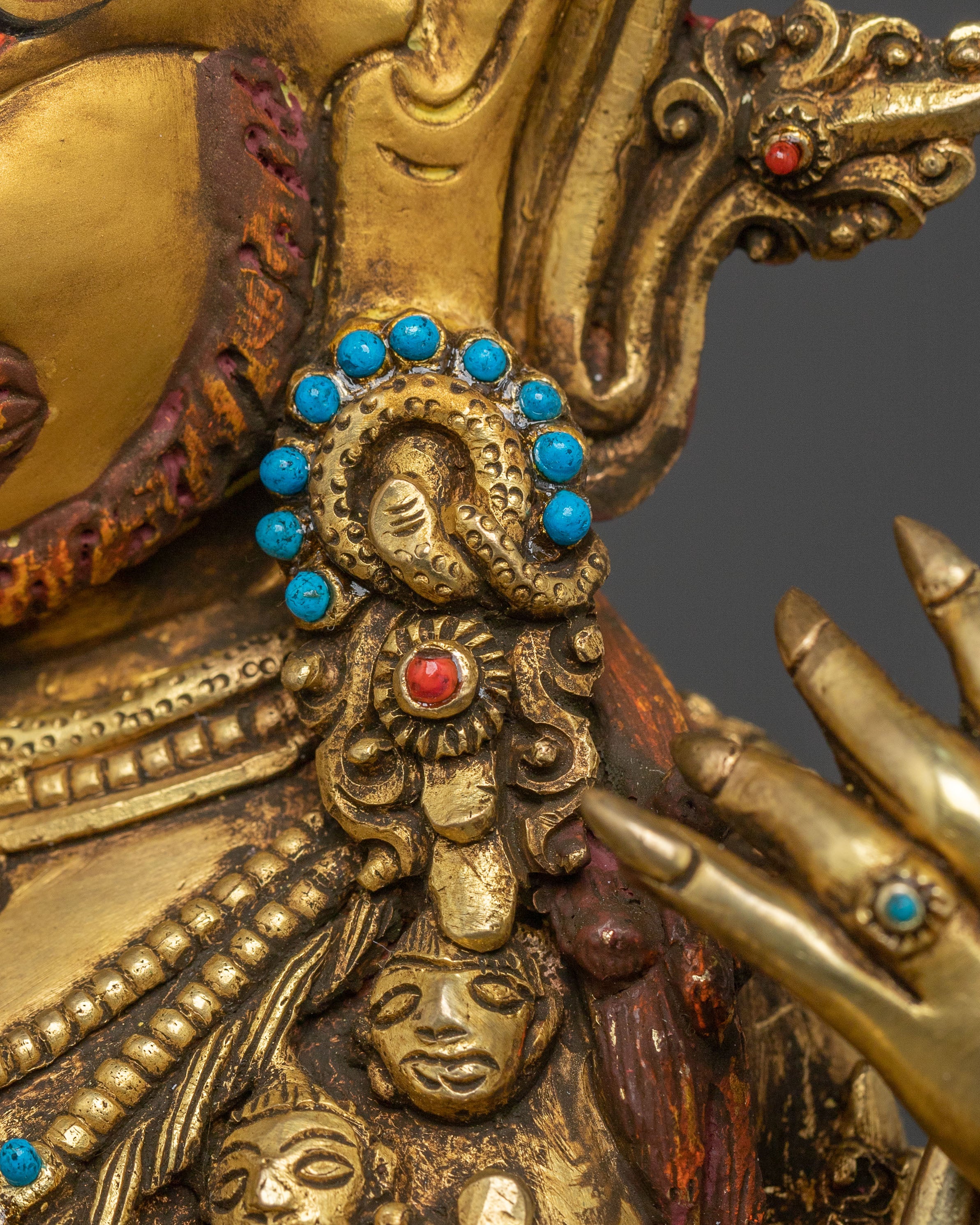Chaturbhuja Mahakala Statue with Consort | Wrathful Protector