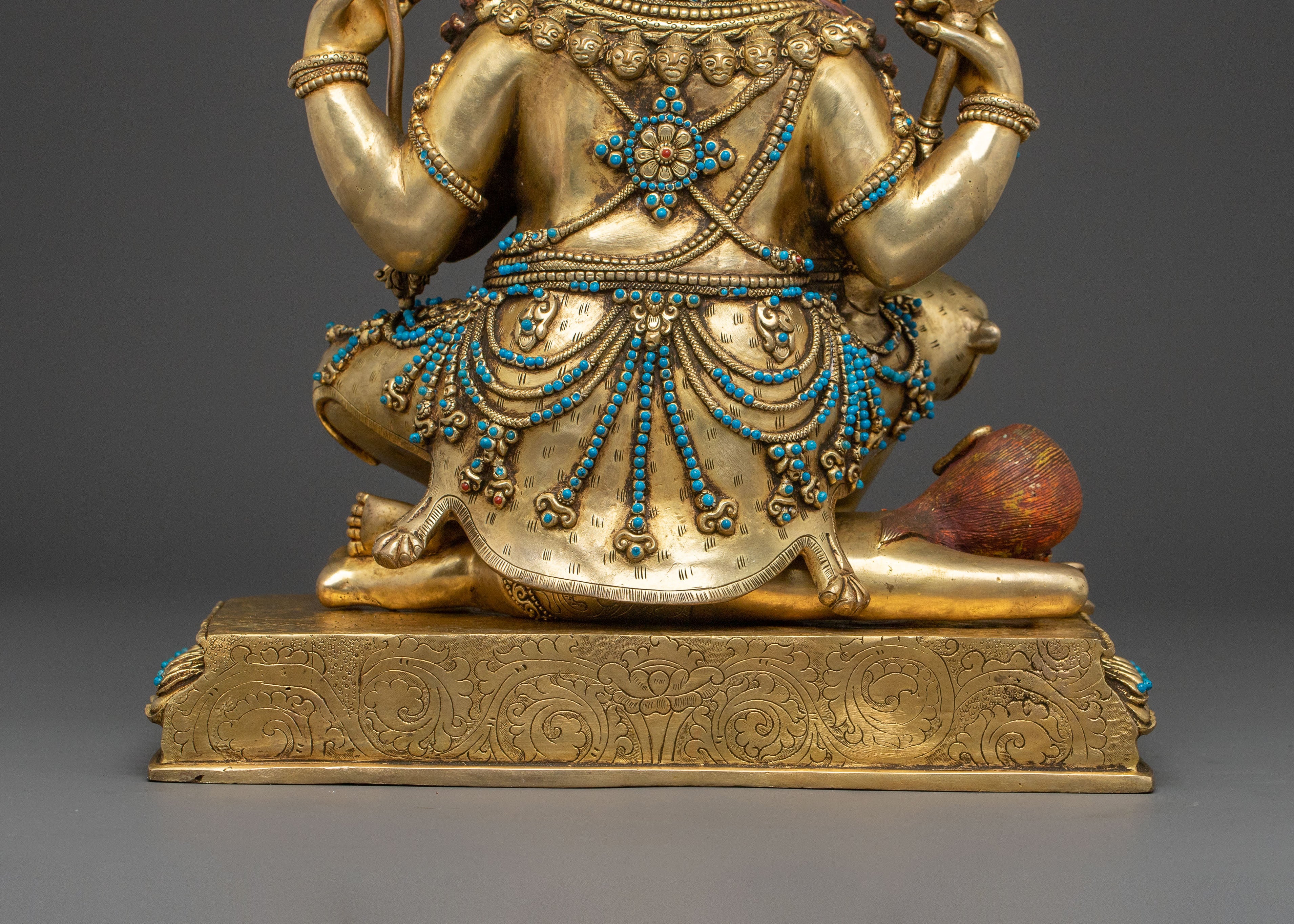 Chaturbhuja Mahakala: 24K Gold Gilded Protector