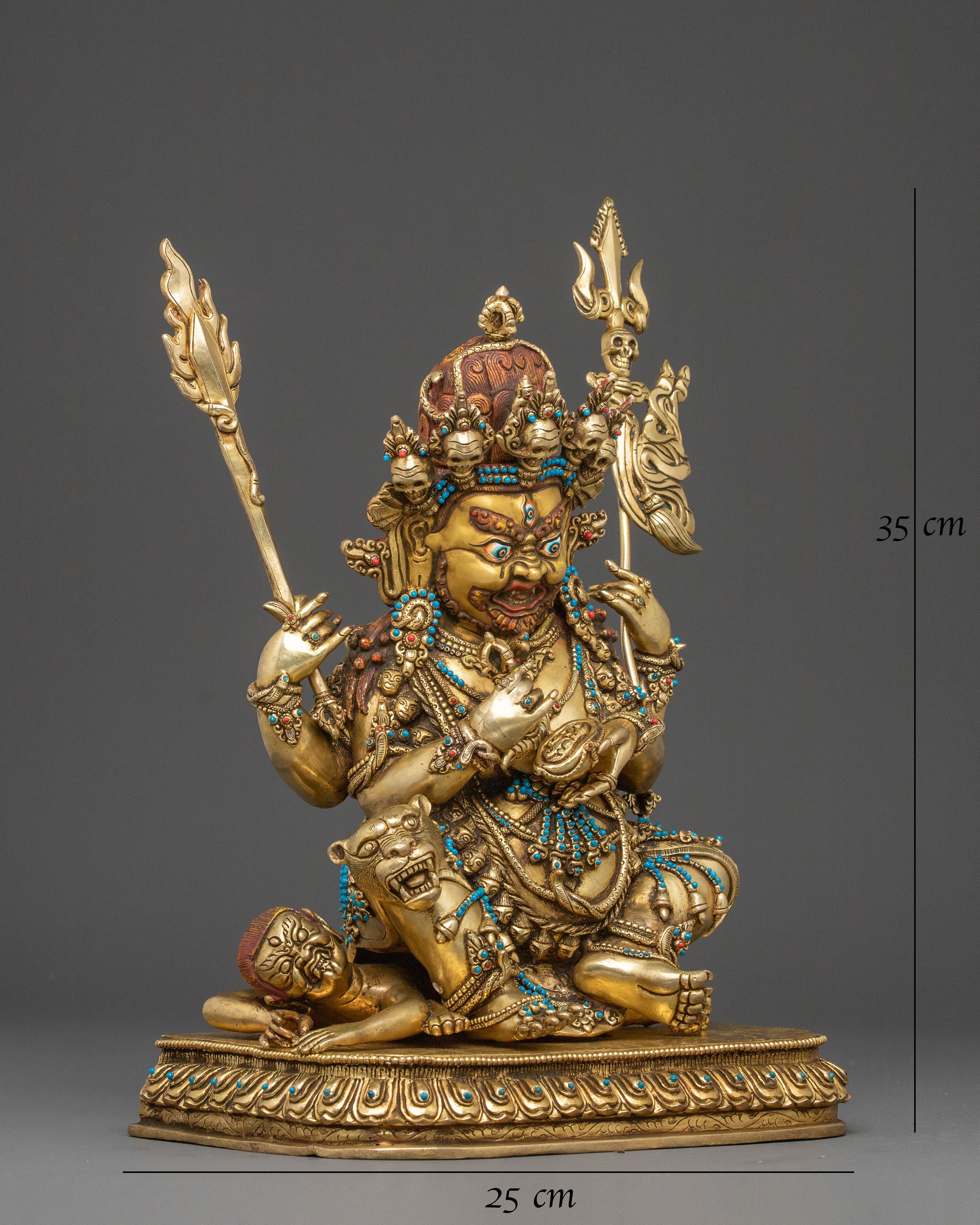 Chaturbhuja Mahakala: 24K Gold Gilded Protector