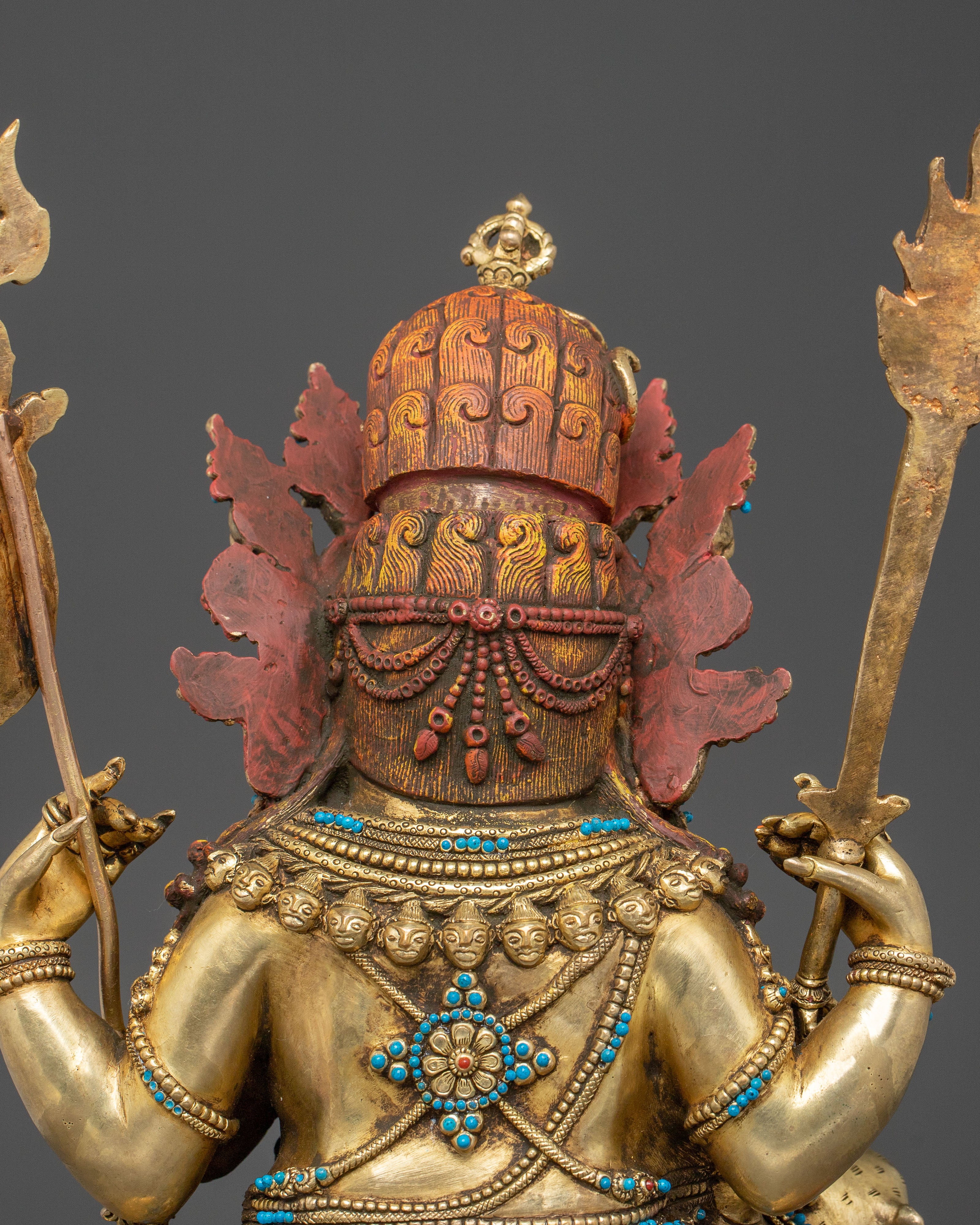 Chaturbhuja Mahakala: 24K Gold Gilded Protector