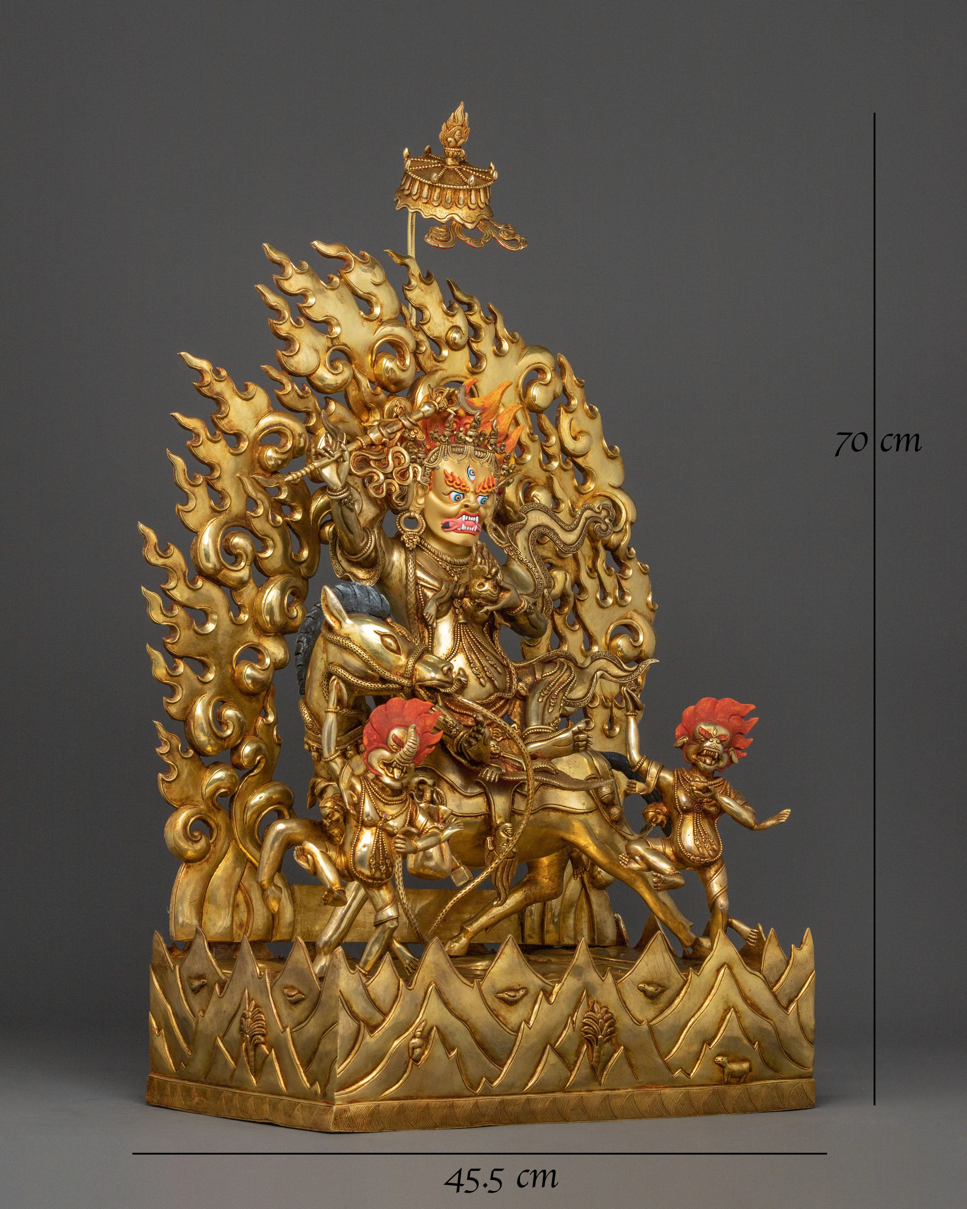Palden Lhamo Wrathful Figure: Masterfully Gilded Protector