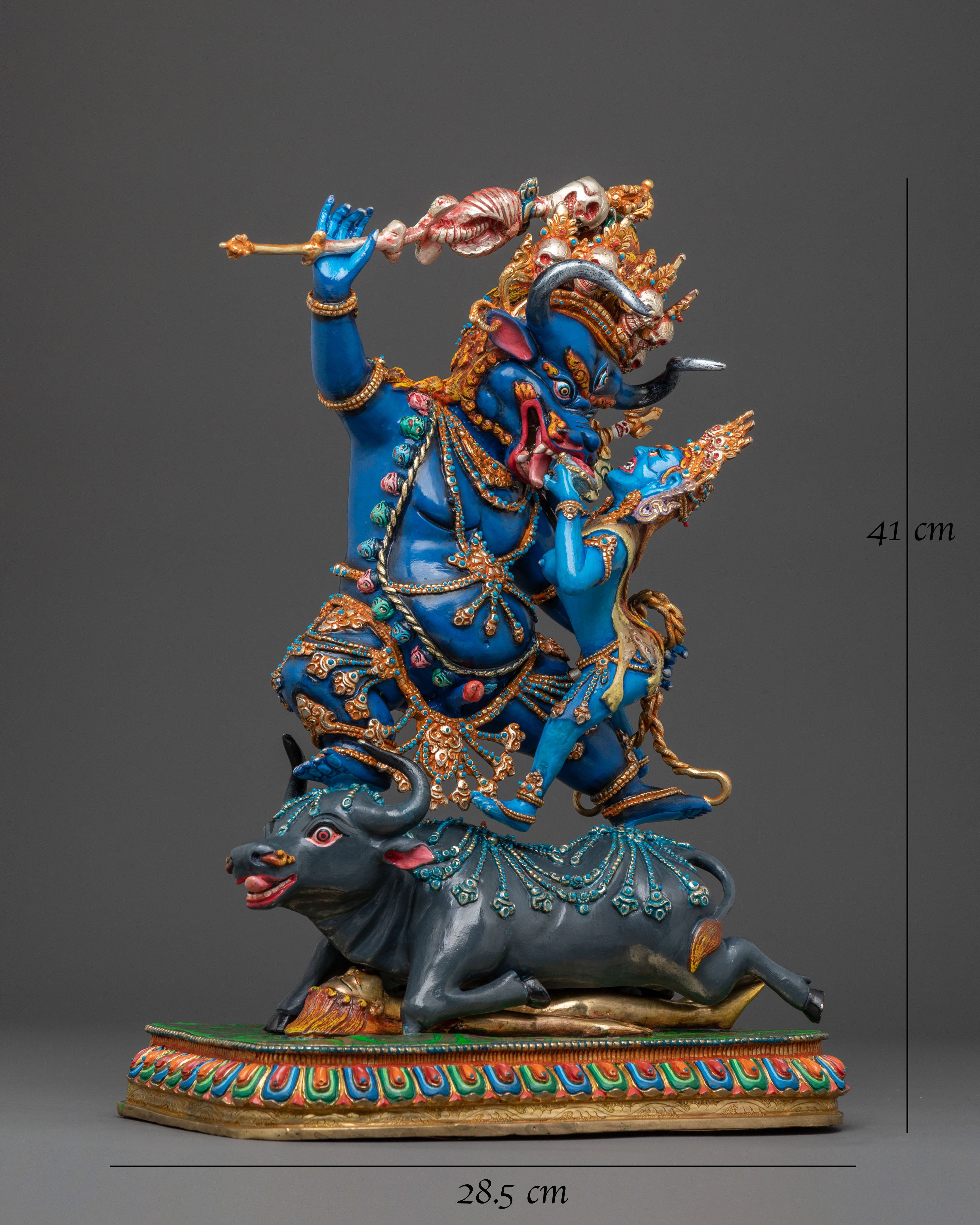 Yama Dharmaraja Sculpture with Copper Body